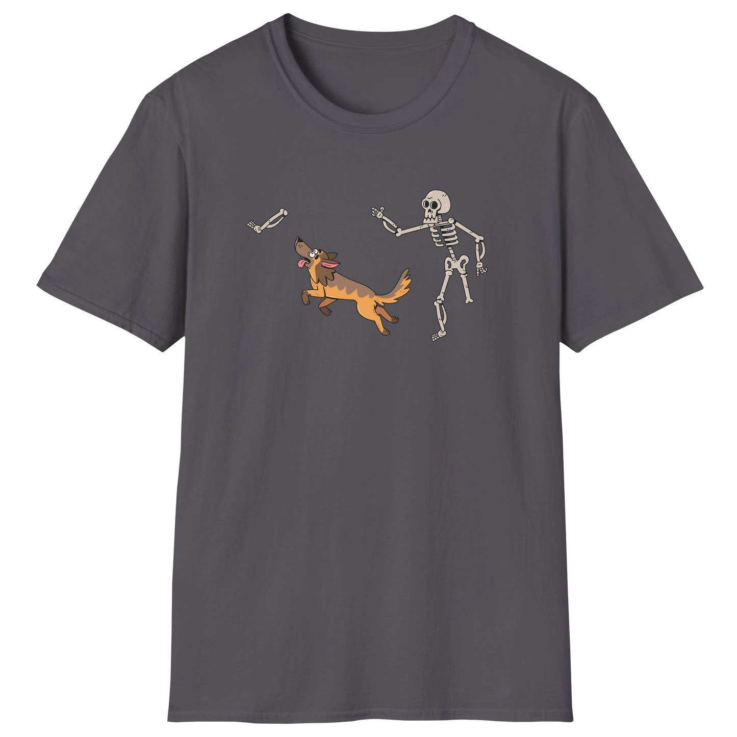 flatlay-german_shepherd-skeleton-t_shirt-charcoal