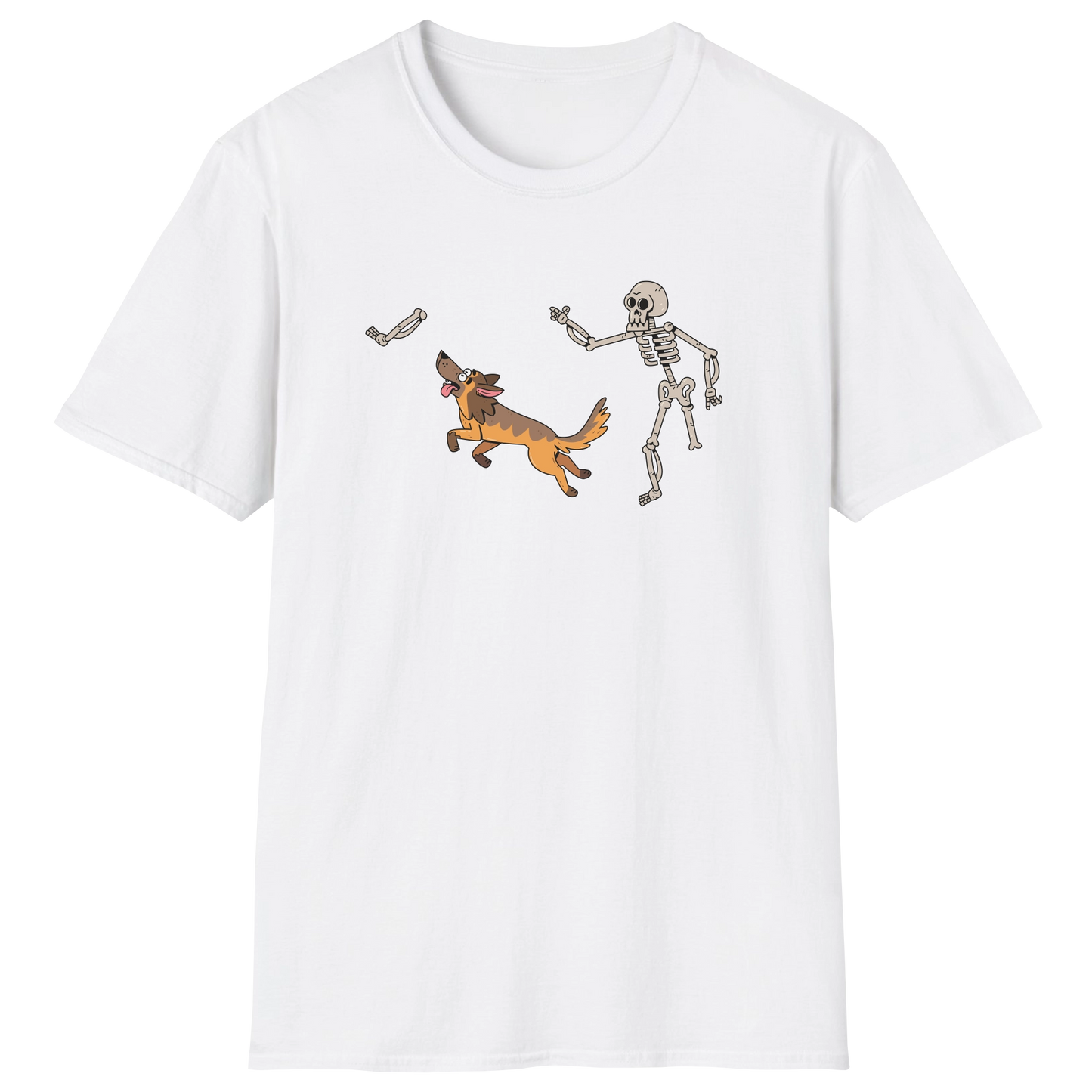 flatlay-german_shepherd-skeleton-t_shirt-white