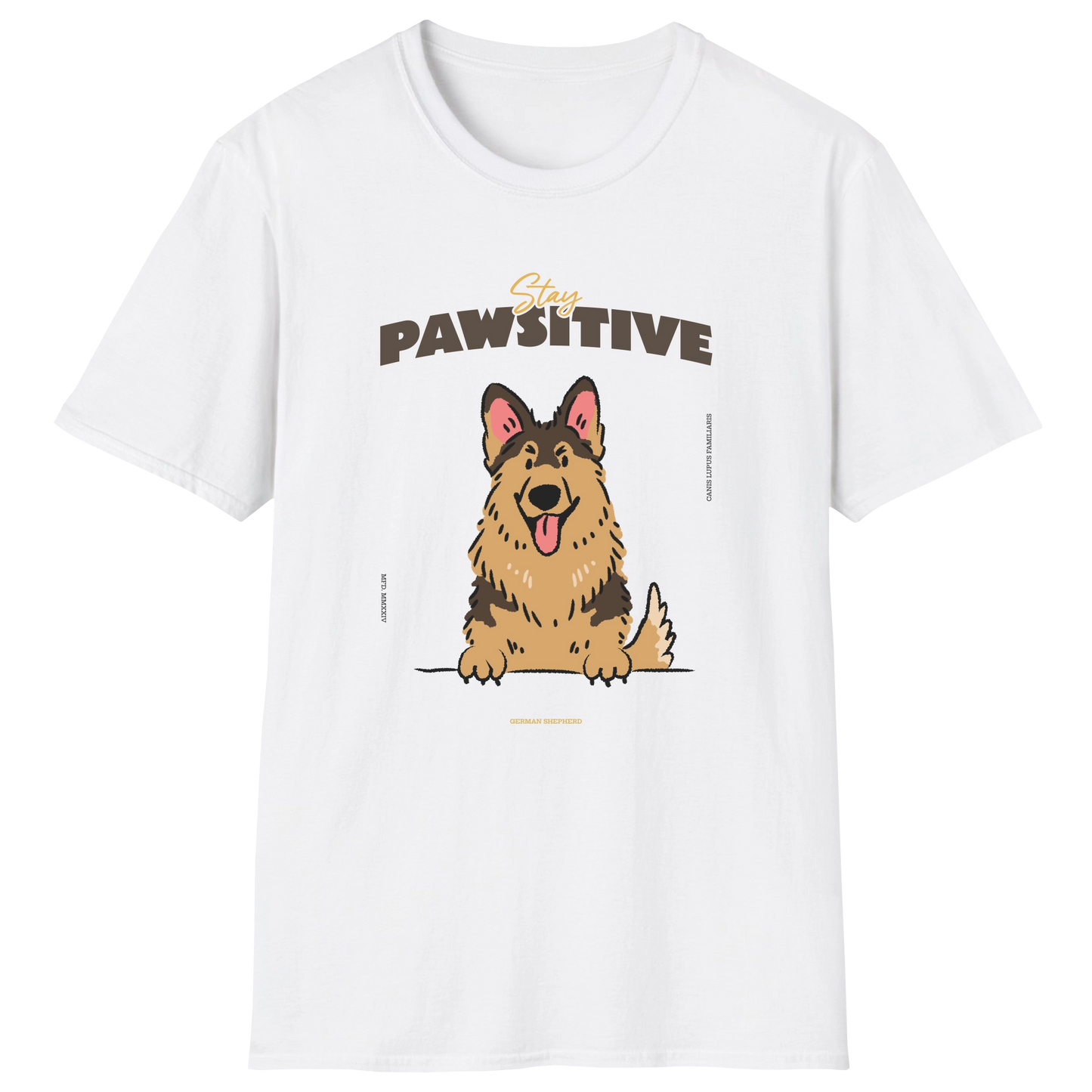 flatlay-german_shepherd-stay_pawsitive-t_shirt-white