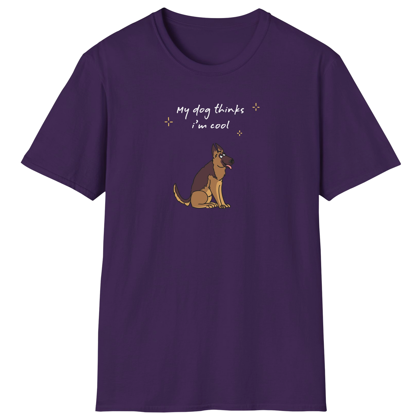 flatlay-german_shepherd-thinks_im_cool-t_shirt-purple