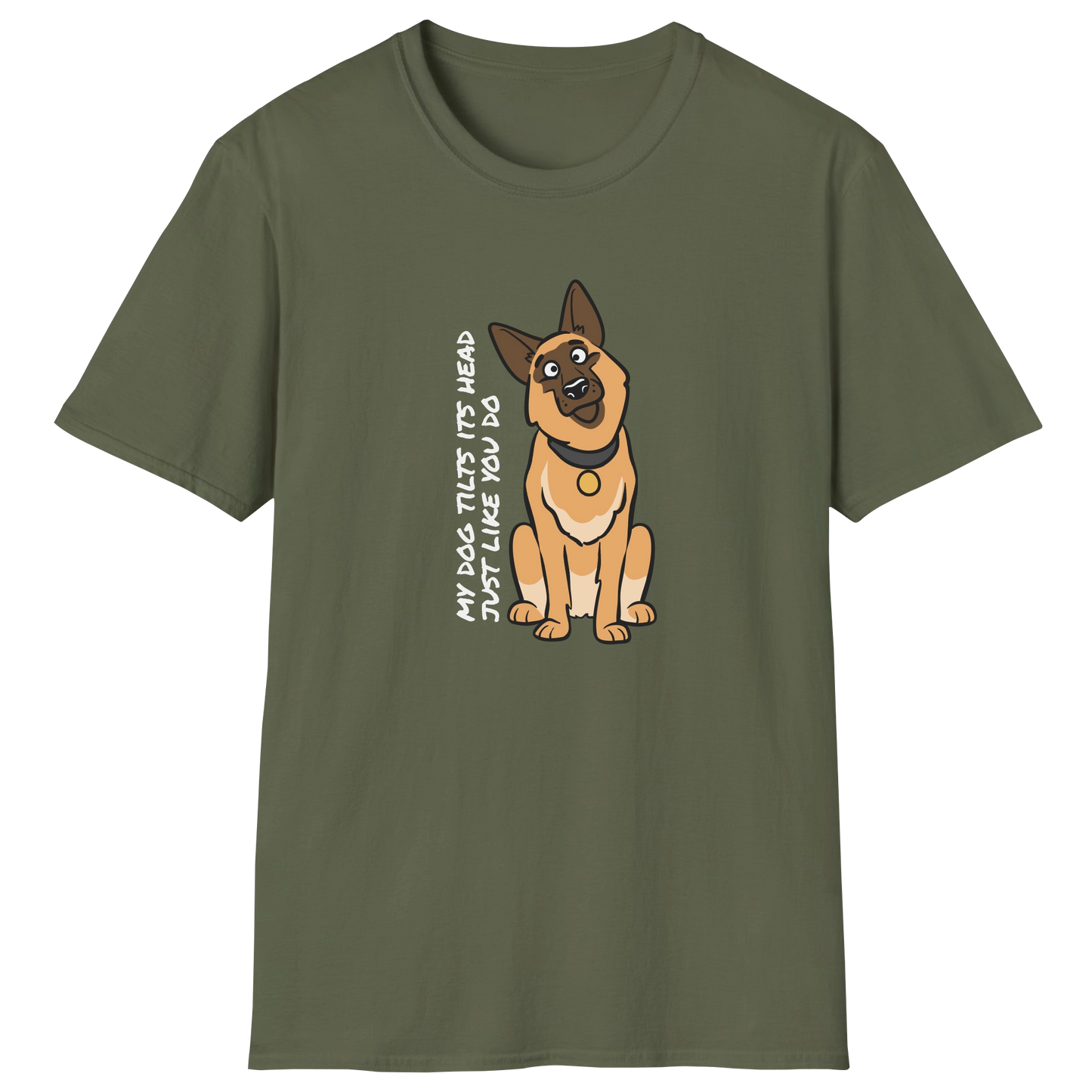 flatlay-german_shepherd-tilt_like_you-t_shirt-military_green