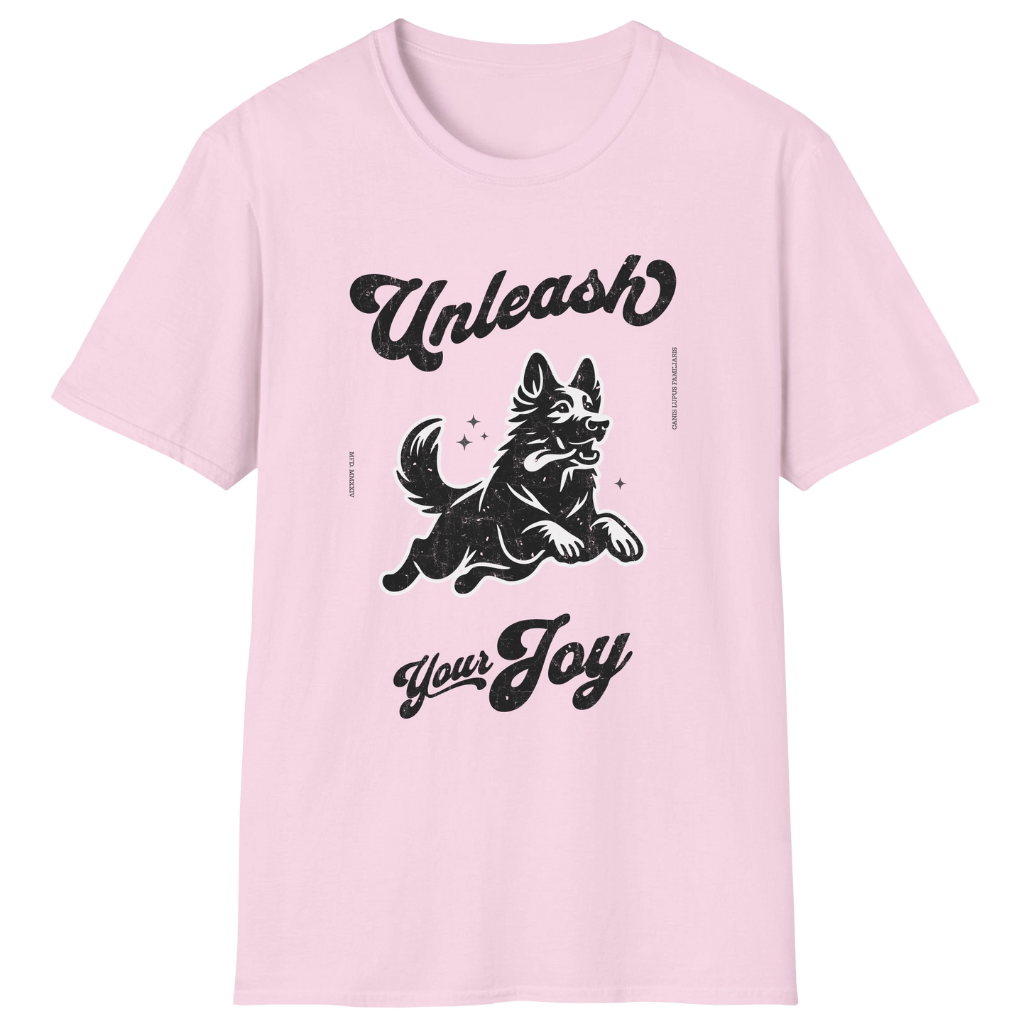 flatlay-german_shepherd-unleash_your_joy-t_shirt-light_pink