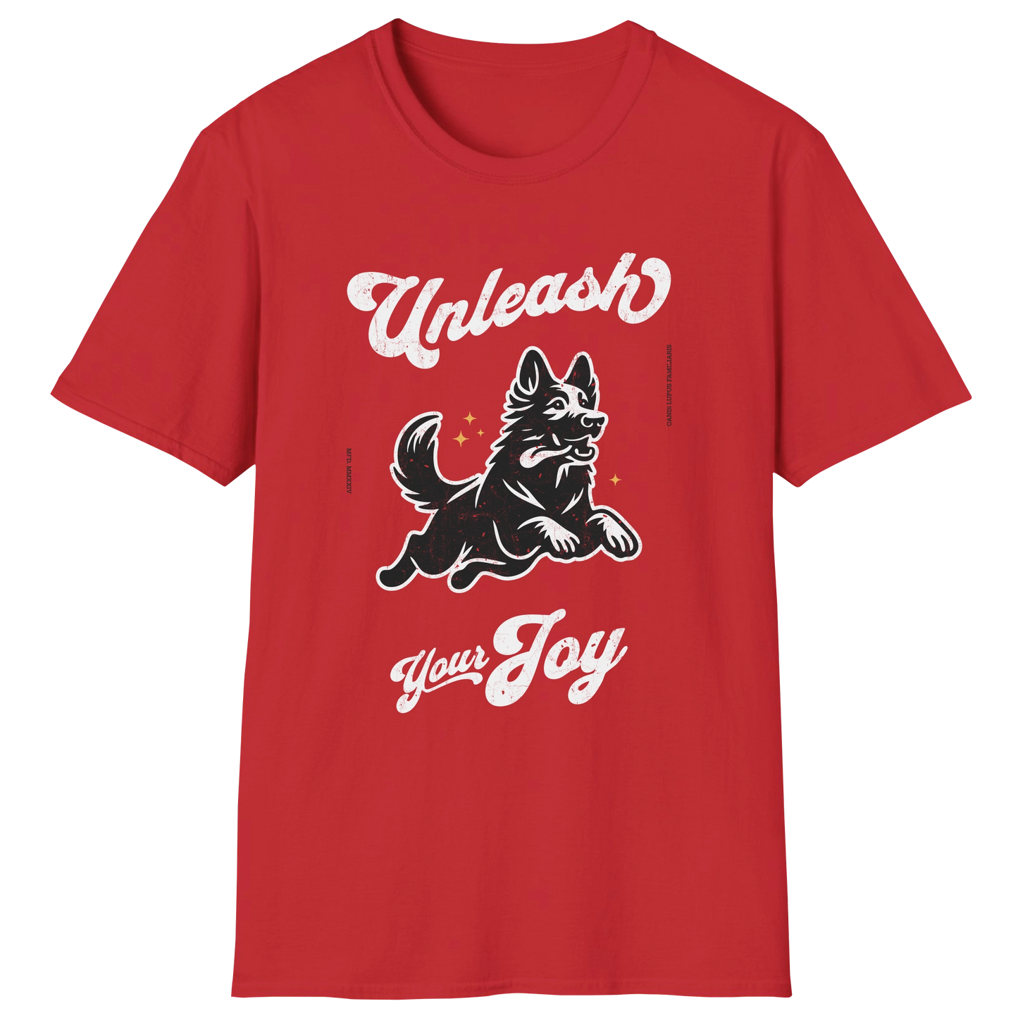 flatlay-german_shepherd-unleash_your_joy-t_shirt-red