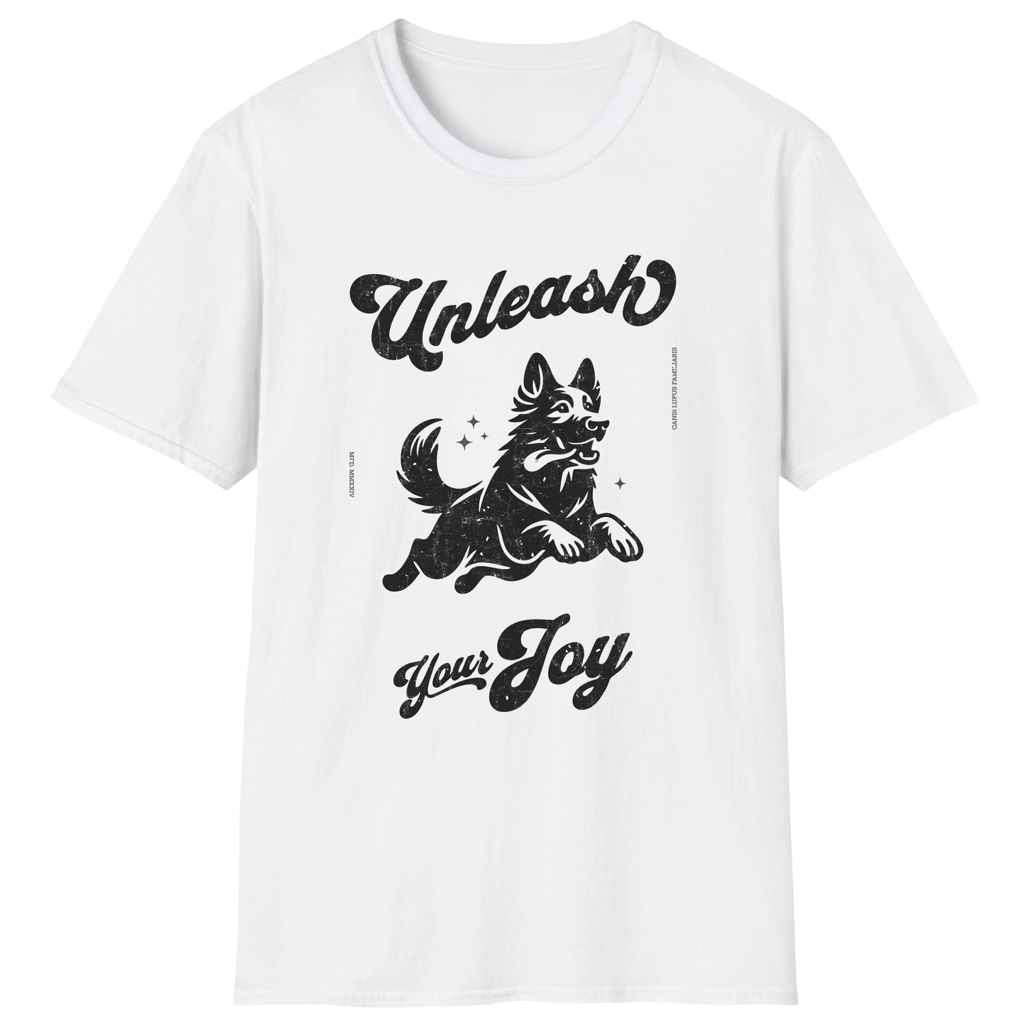 flatlay-german_shepherd-unleash_your_joy-t_shirt-white
