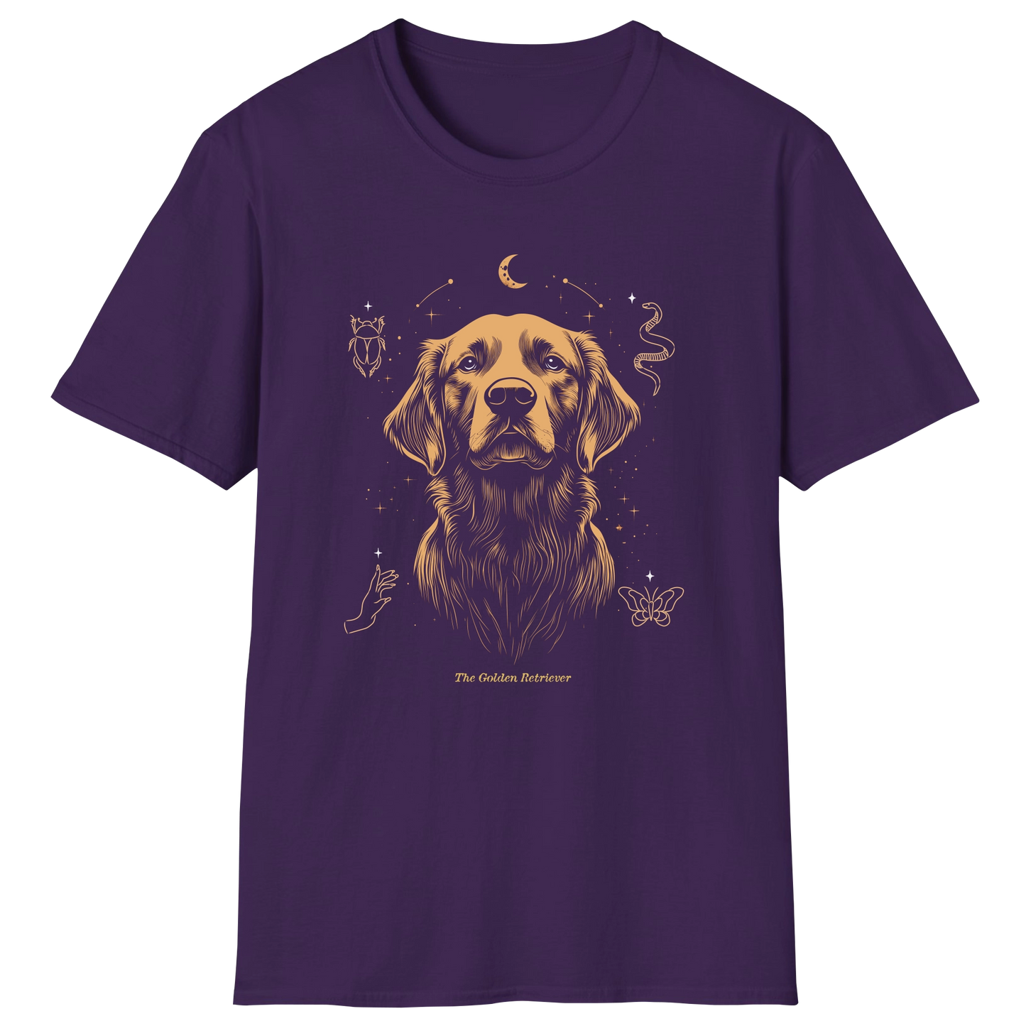 flatlay-golden_retriever-celestial_protector-t_shirt-purple