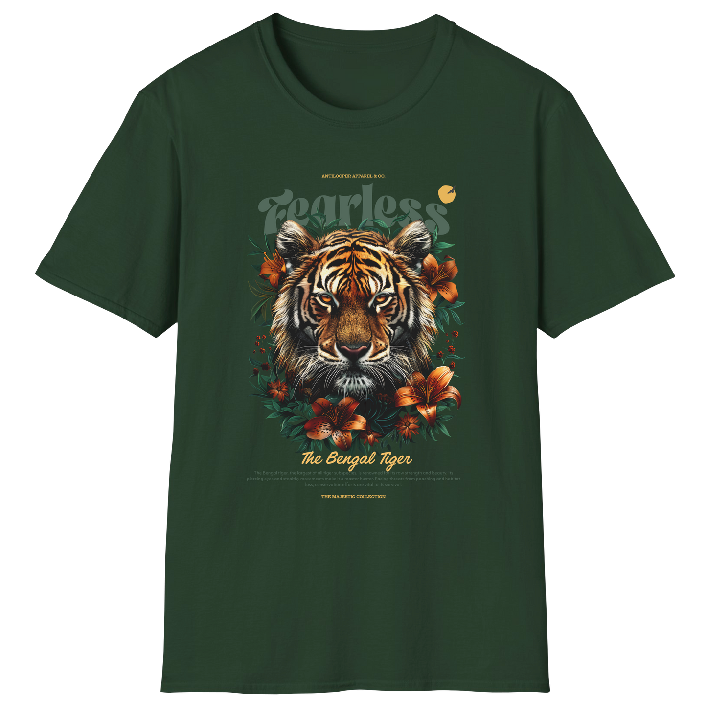 flatlay-majestic-bengal_tiger-t_shirt-forest_green