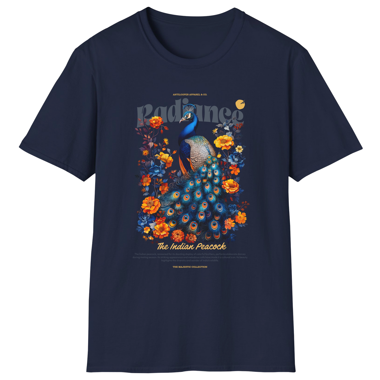 flatlay-majestic-indian_peacock-t_shirt-navy