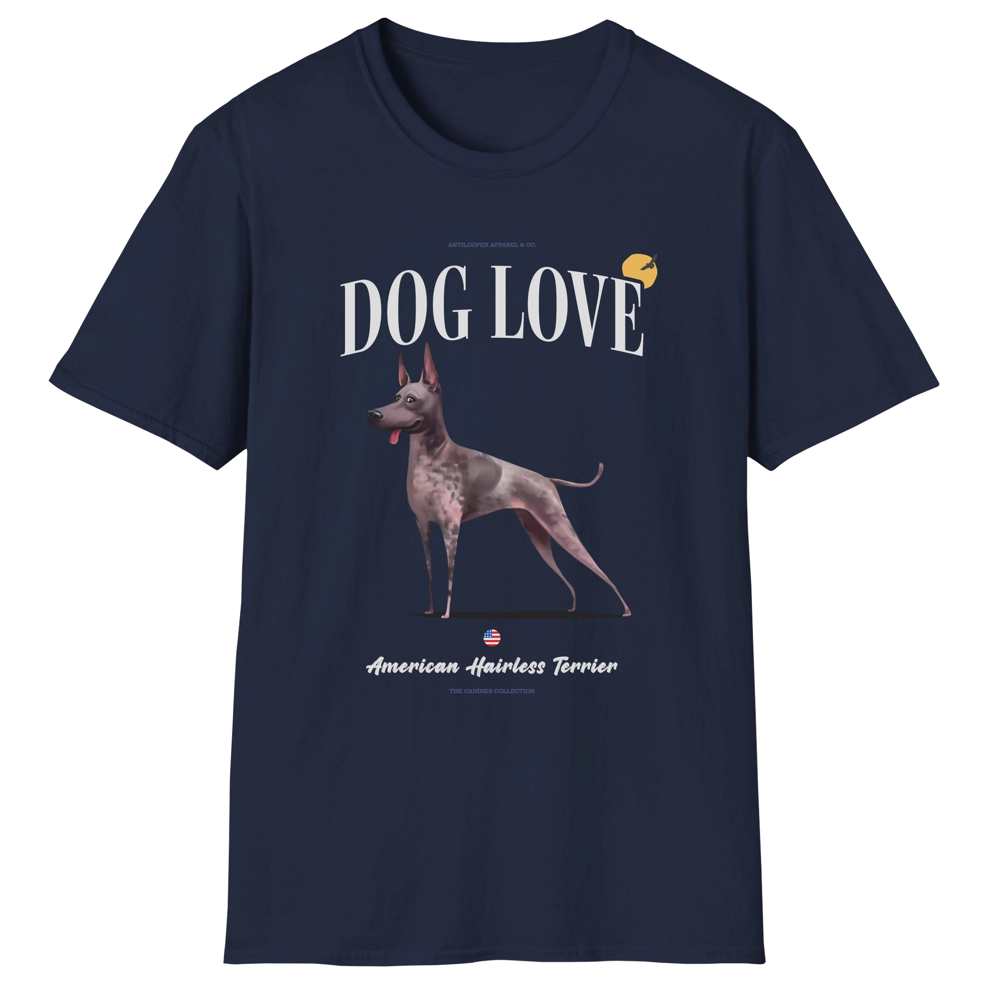 flatlay-canines-american_hairless_terrier-red_tan-dog_love-t_shirt-navy