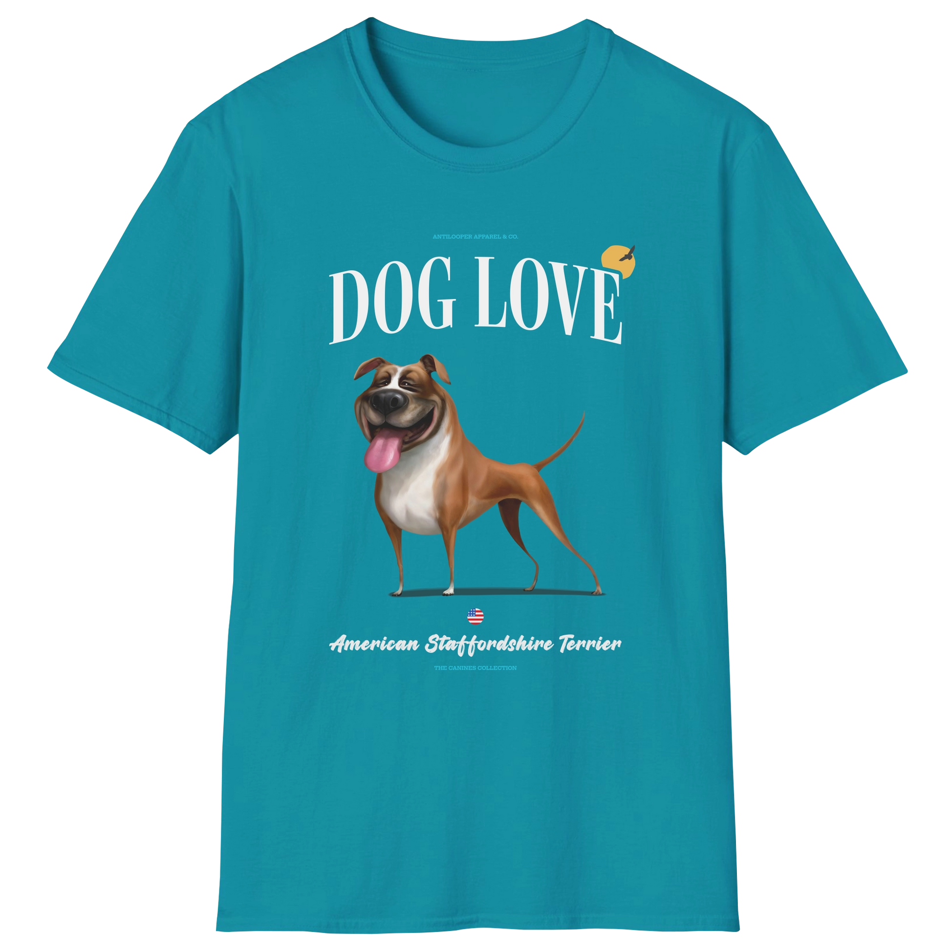 flatlay-canines-american_staffordshire_terrier-brown_white-dog_love-t_shirt-tropical_blue