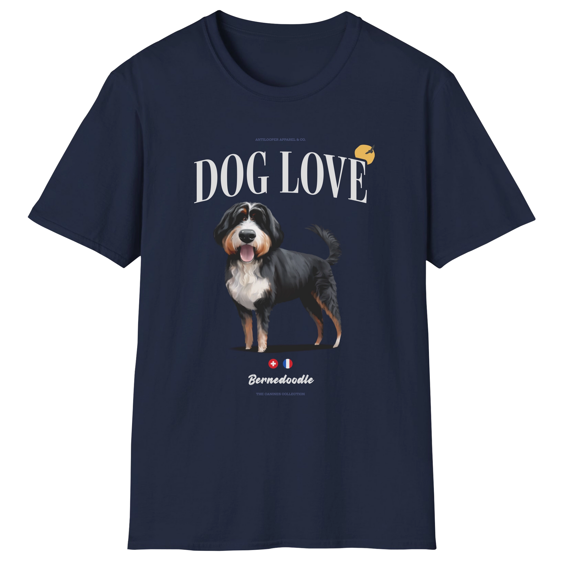 flatlay-canines-bernedoodle-tricolor-dog_love-t_shirt-navy