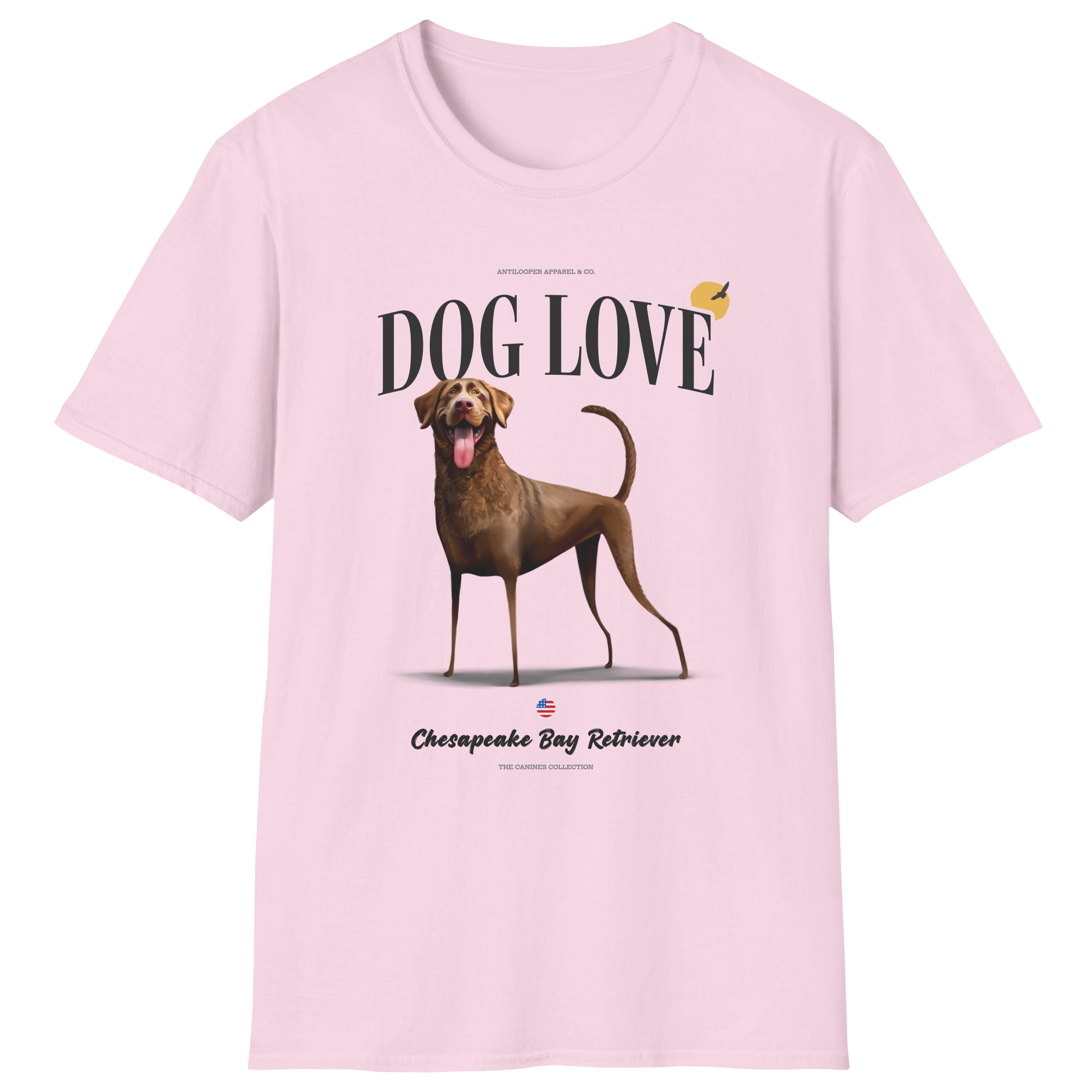 flatlay-canines-chesapeake_bay_retriever-brown-dog_love-t_shirt-light_pink