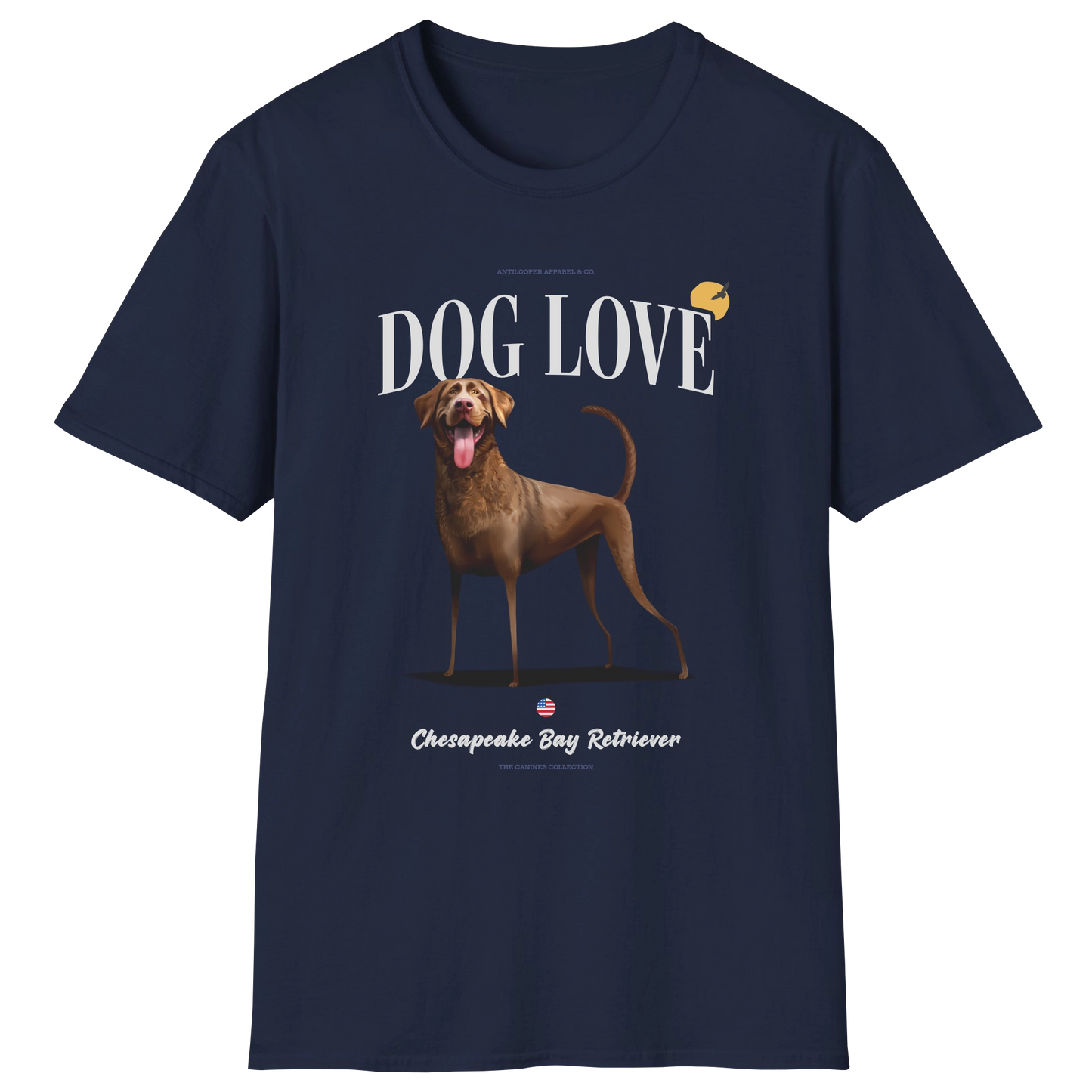 flatlay-canines-chesapeake_bay_retriever-brown-dog_love-t_shirt-navy