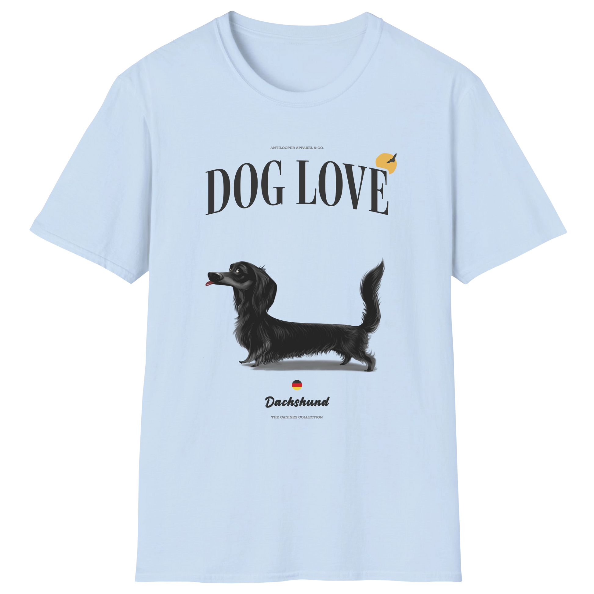 flatlay-canines-dachshund-black-long_haired-dog_love-t_shirt-light_blue