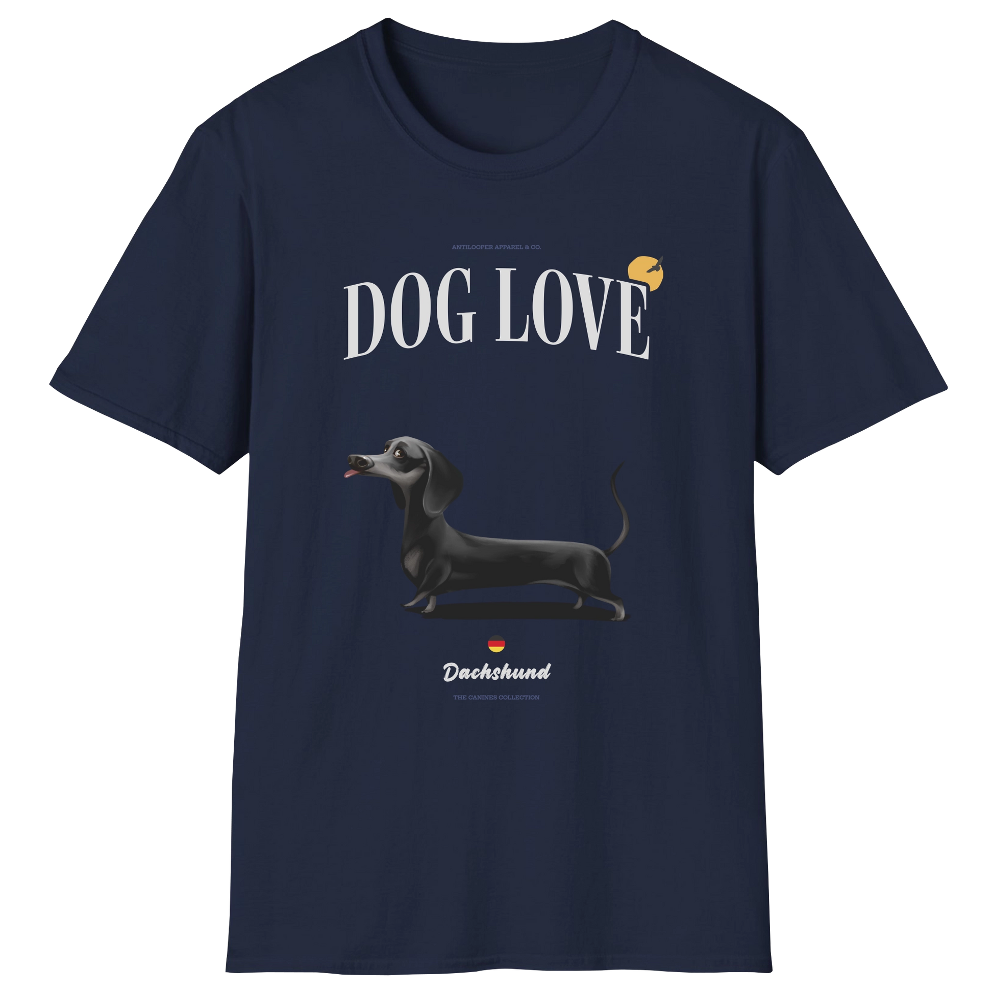 flatlay-canines-dachshund-black-short_haired-dog_love-t_shirt-navy