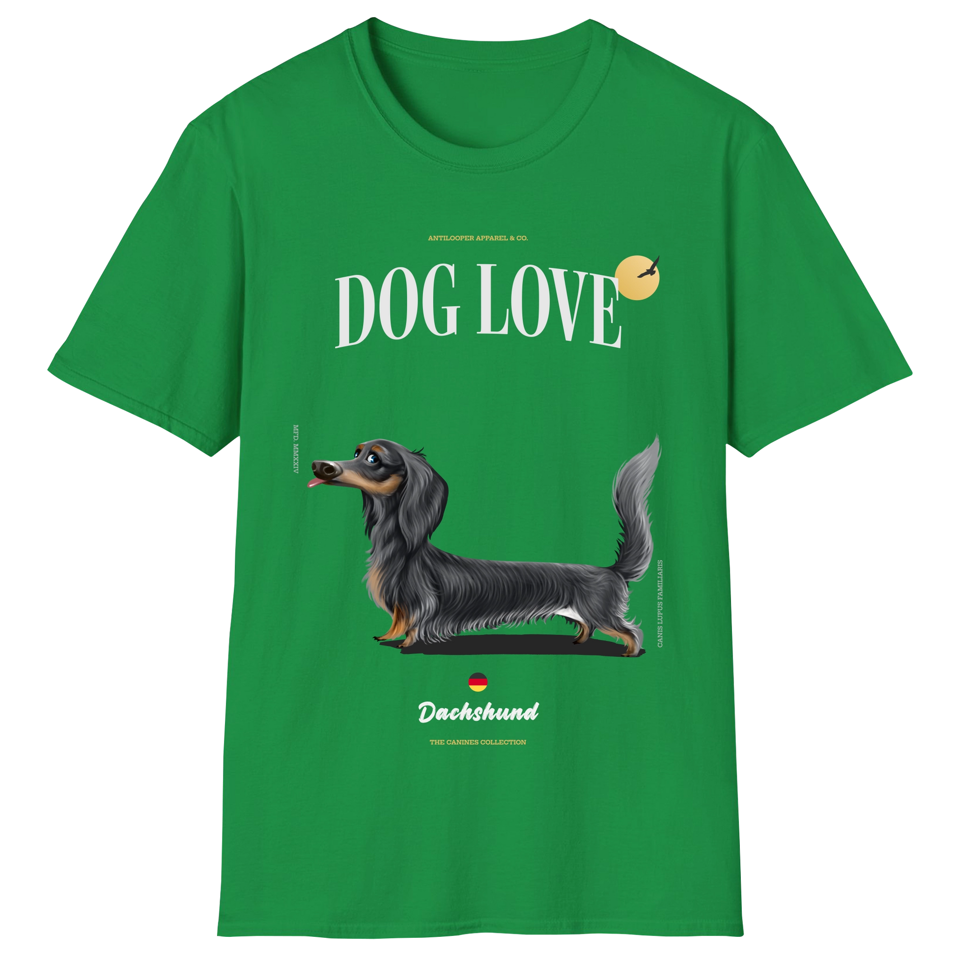 flatlay-canines-dachshund-blue_tan-long_haired-irish_green