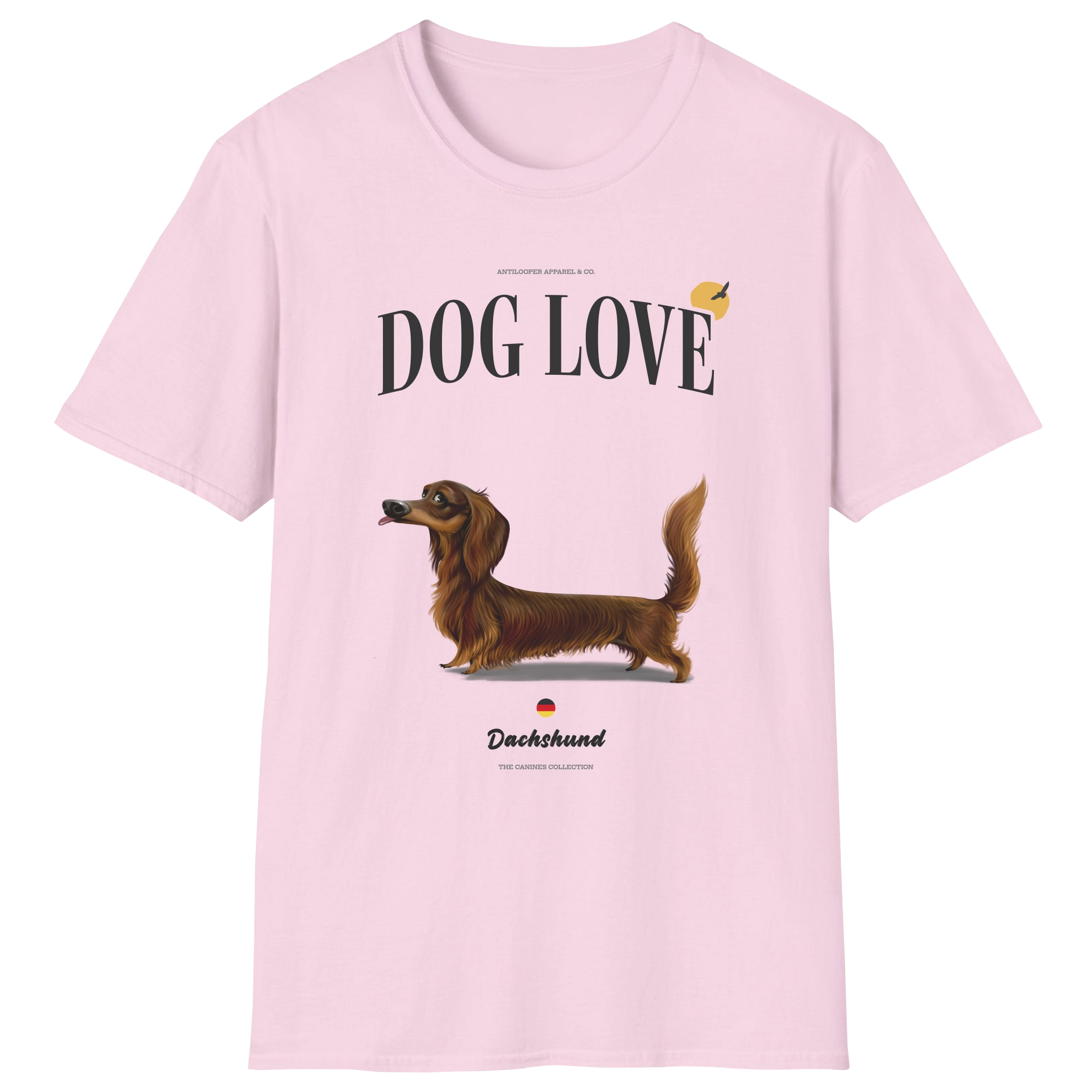 flatlay-canines-dachshund-brown-long_haired-dog_love-t_shirt-light_pink