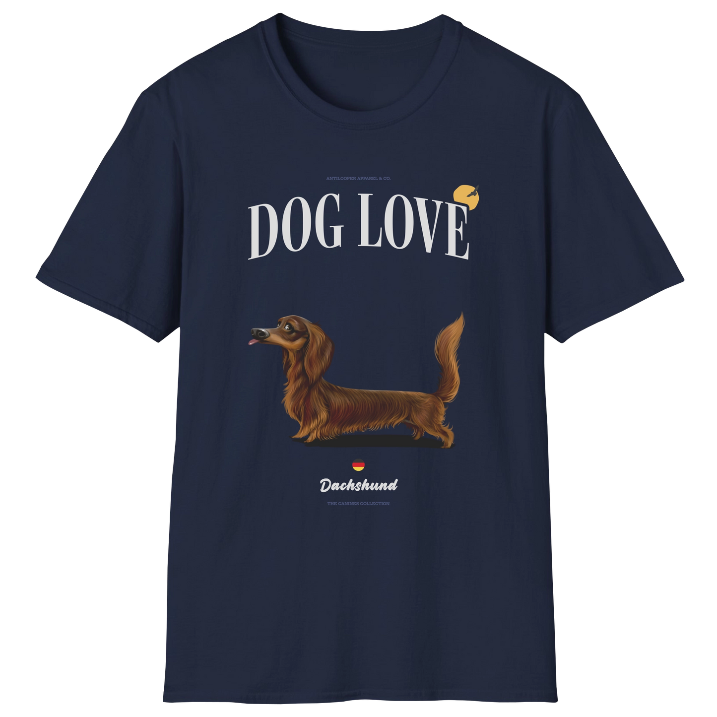 flatlay-canines-dachshund-brown-long_haired-dog_love-t_shirt-navy