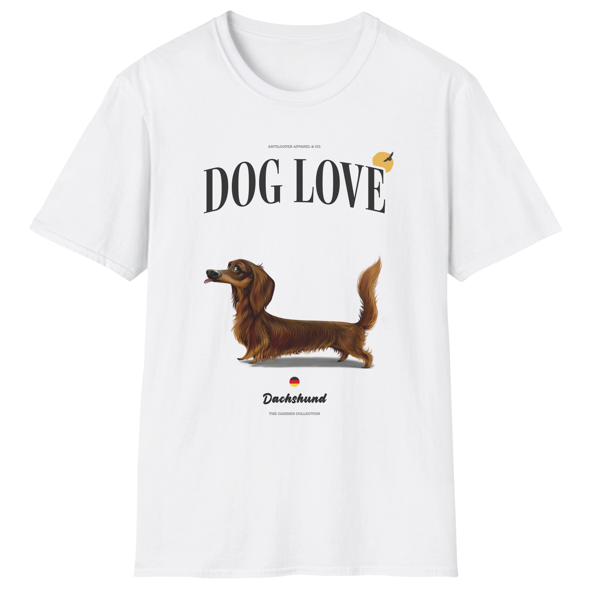 flatlay-canines-dachshund-brown-long_haired-dog_love-t_shirt-white