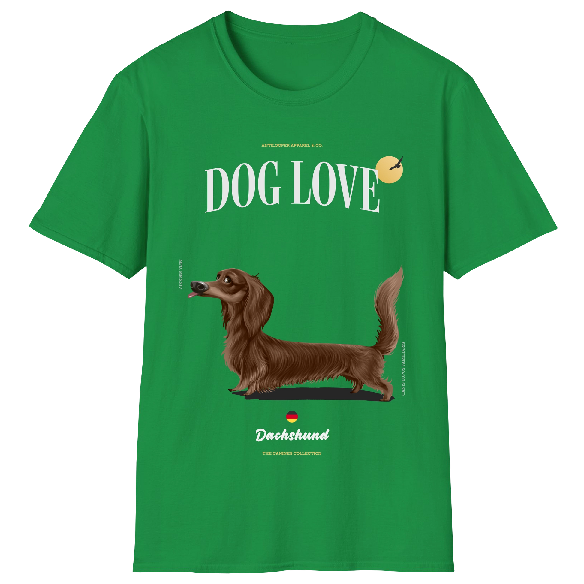 flatlay-canines-dachshund-chocolate-long_haired-irish_green