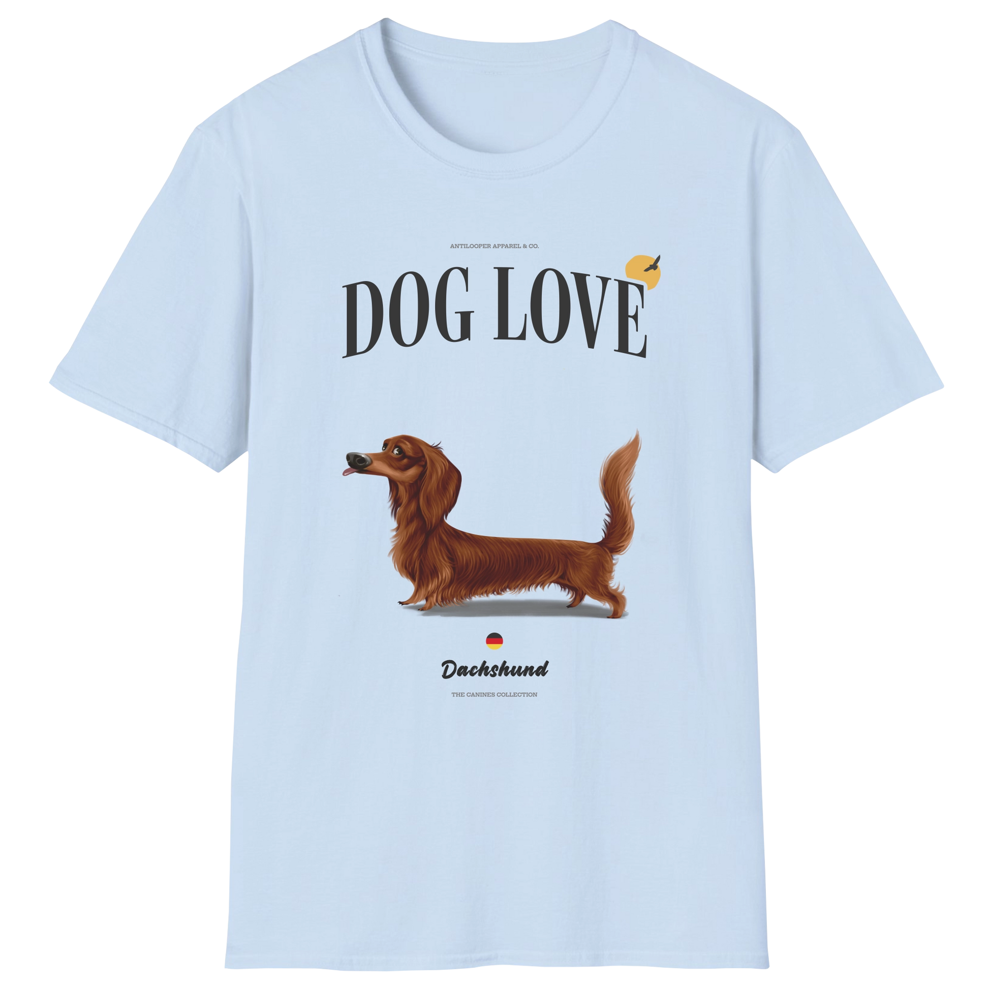 flatlay-canines-dachshund-red-long_haired-dog_love-t_shirt-light_blue