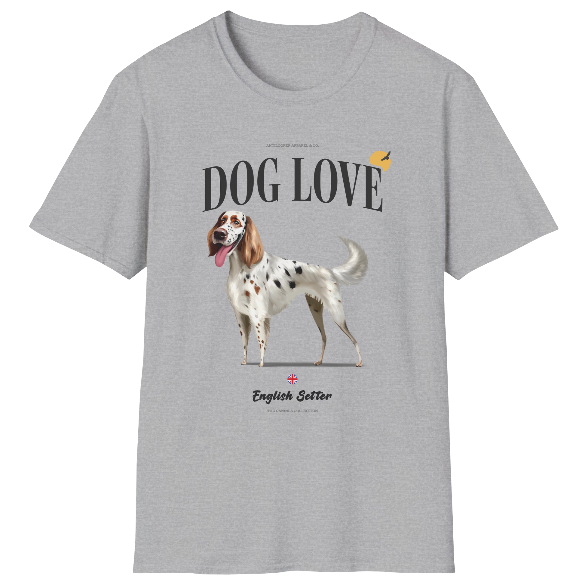 flatlay-canines-english_setter-blue_belton_tan-dog_love-t_shirt-sport_grey