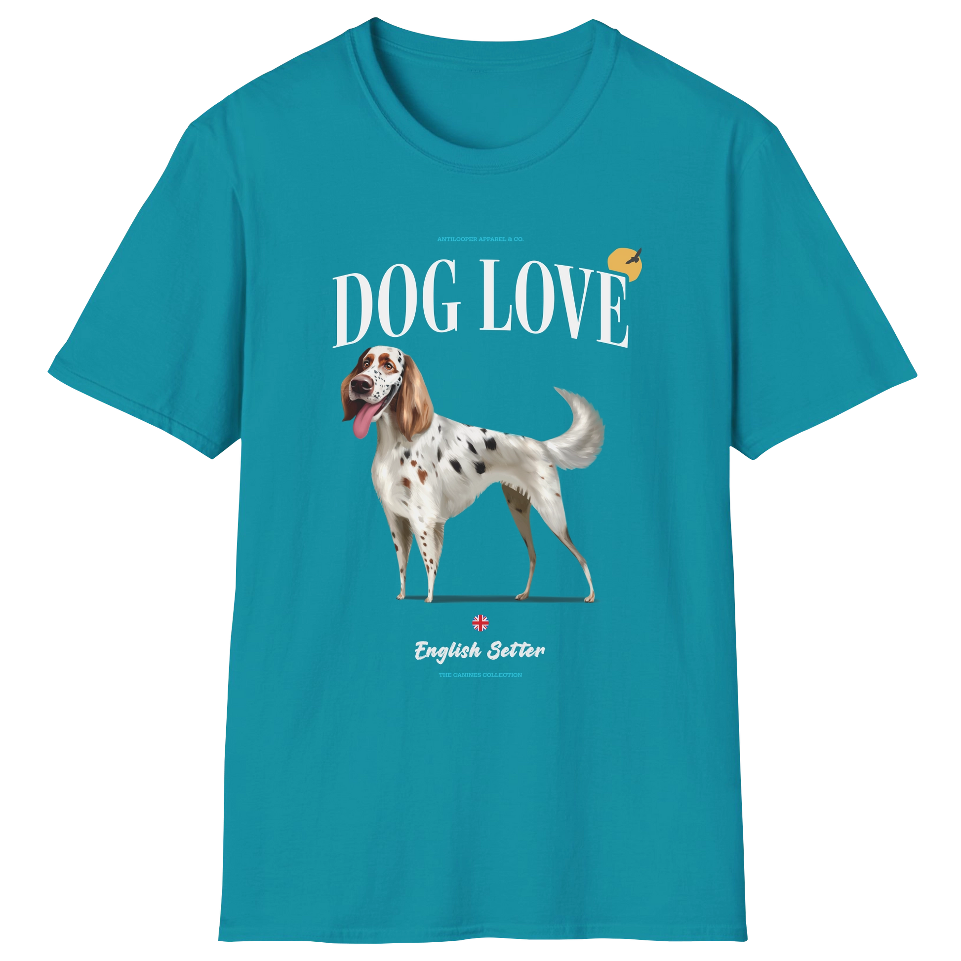 flatlay-canines-english_setter-blue_belton_tan-dog_love-t_shirt-tropical_blue