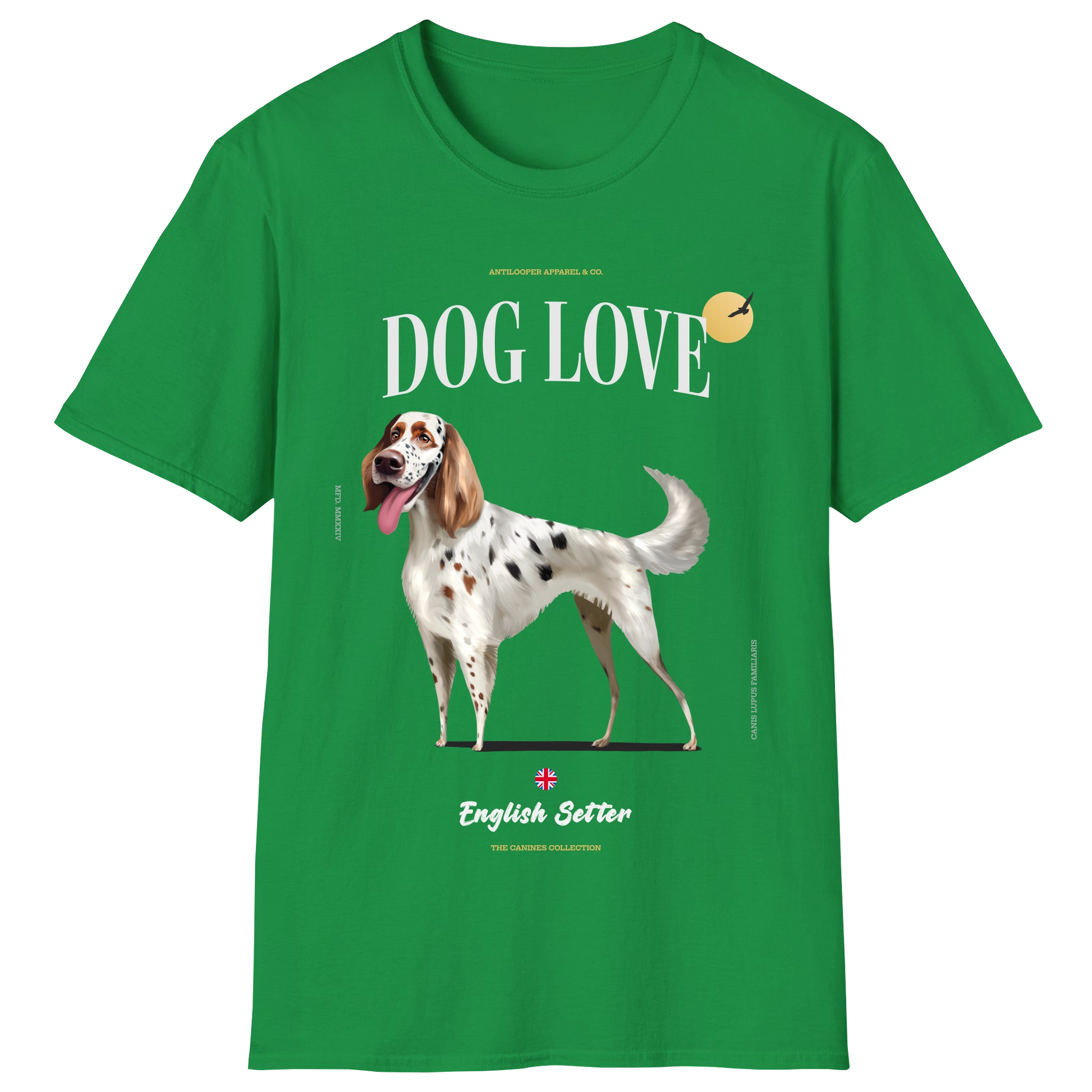 flatlay-canines-english_setter-blue_belton_tan-irish_green