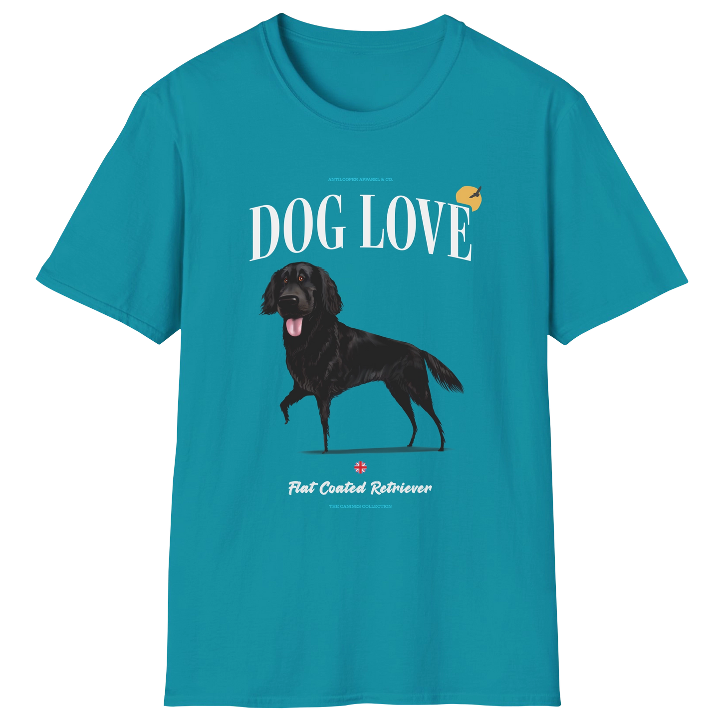 flatlay-canines-flat_coated_retriever-black-dog_love-t_shirt-tropical_blue