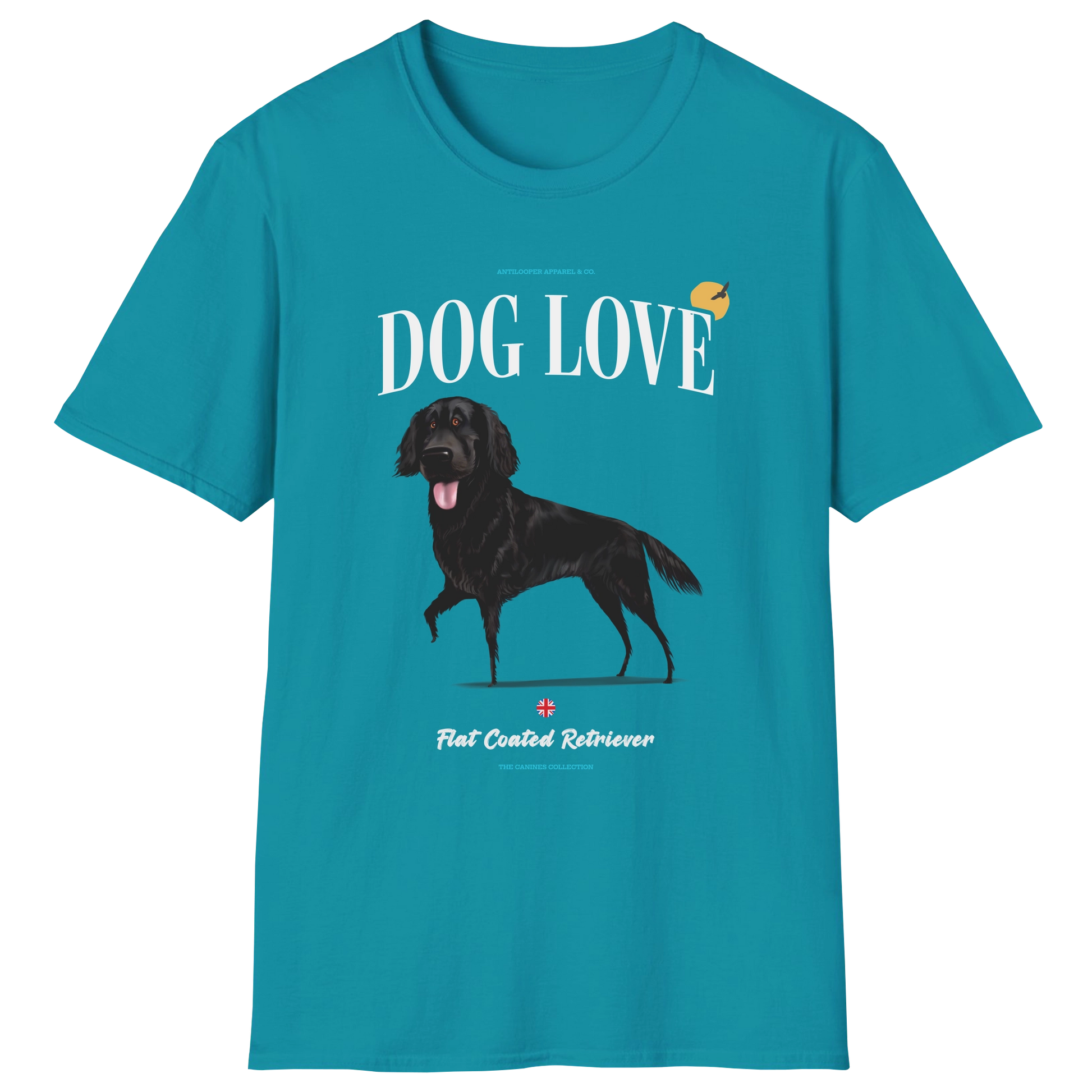 flatlay-canines-flat_coated_retriever-black-dog_love-t_shirt-tropical_blue