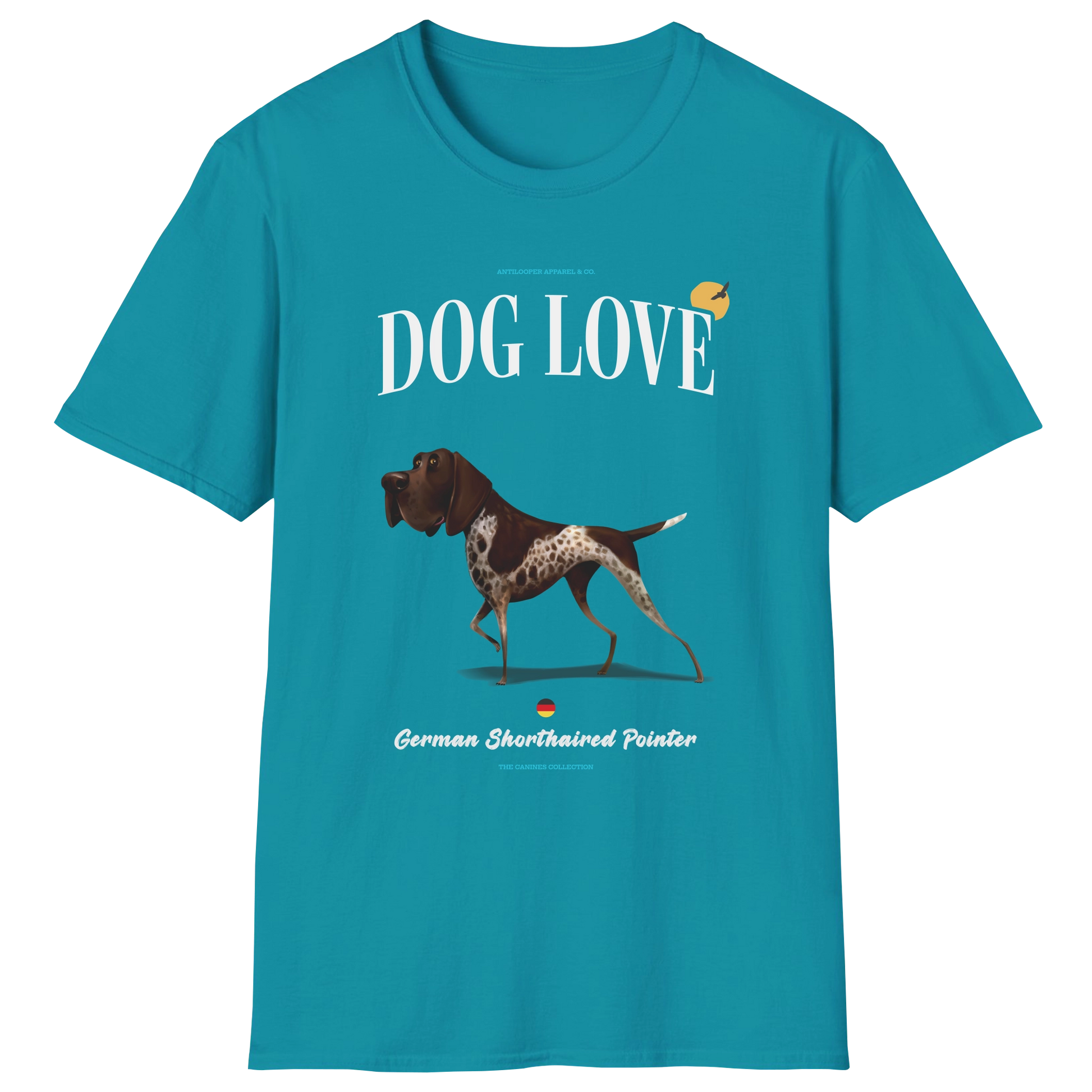flatlay-canines-german_shorthaired_pointer-white_liver-dog_love-t_shirt-tropical_blue