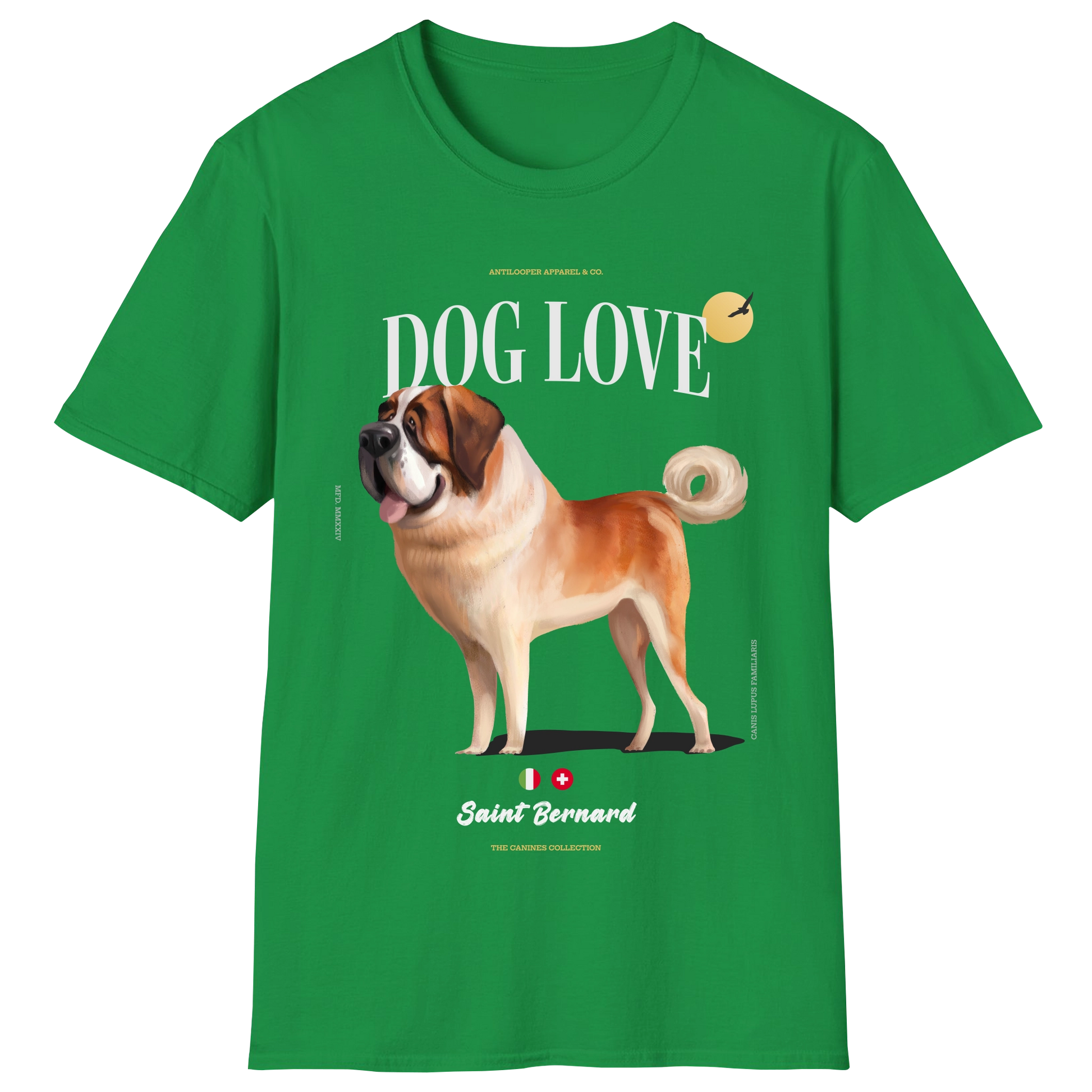 flatlay-canines-saint_bernard-white_brown-irish_green