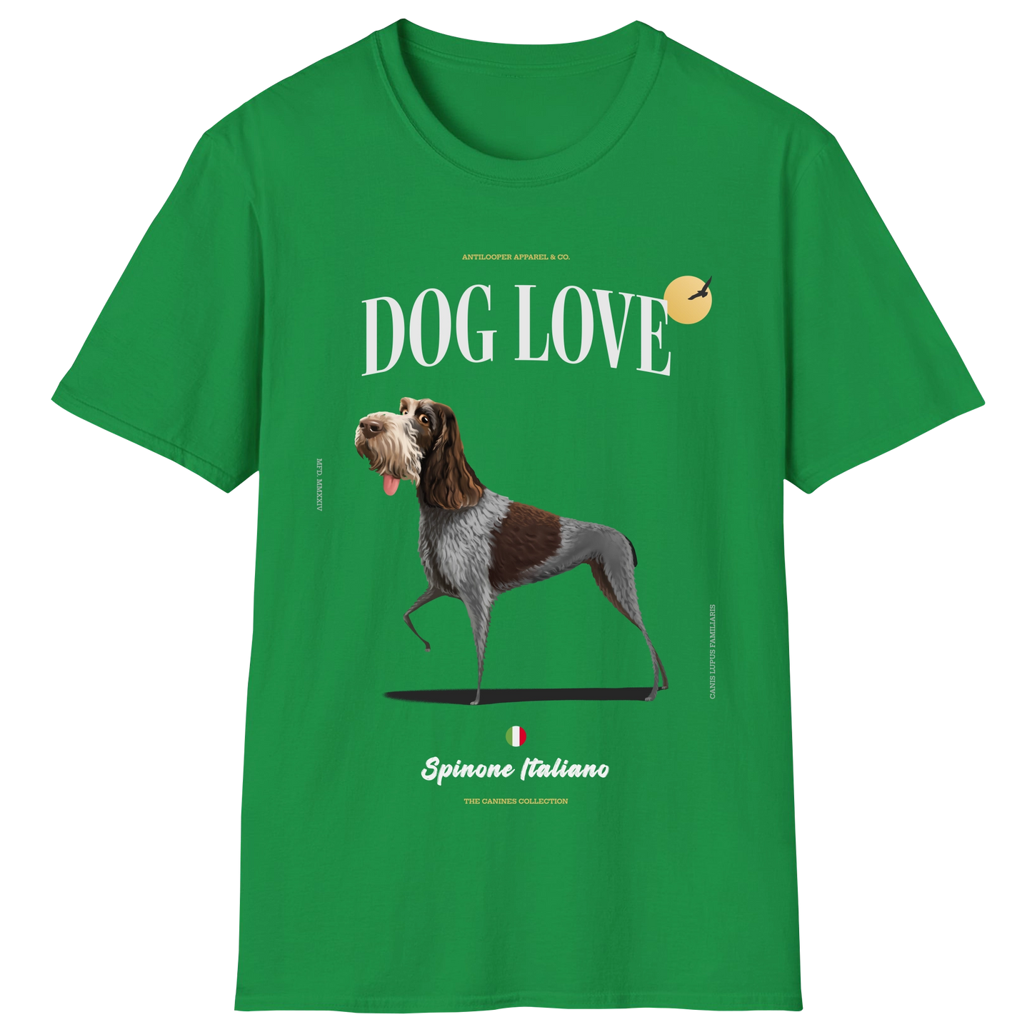 flatlay-canines-spinone_italiano-brown_roan-irish_green