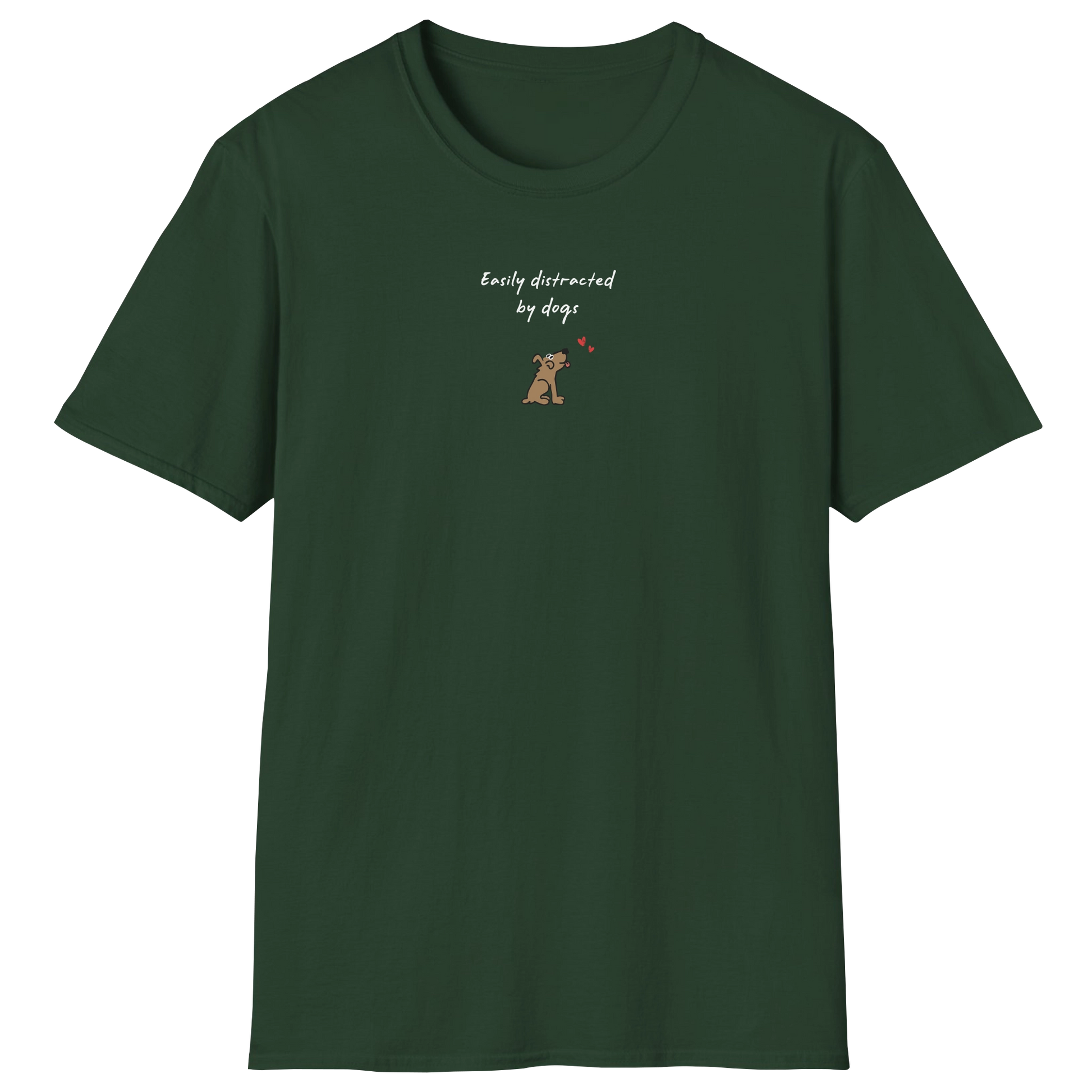 flatlay-dog_lover-mutt-easily_distracted_by_dogs_ver_b-t_shirt-forest_green