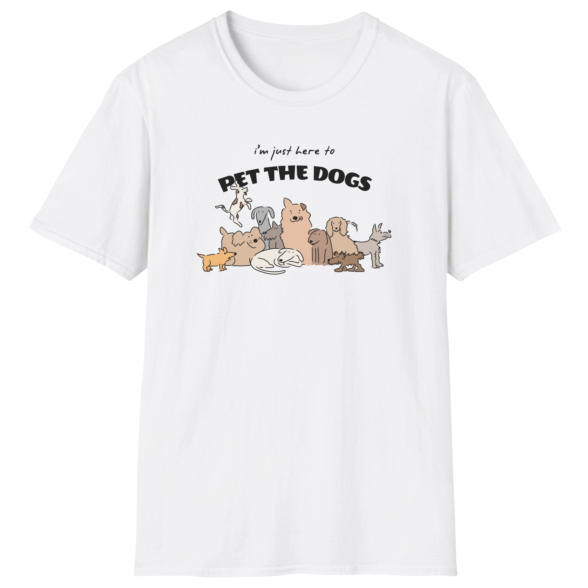 flatlay-dog_lover-mutt-im_just_here_to_pet_the_dogs-t_shirt-white