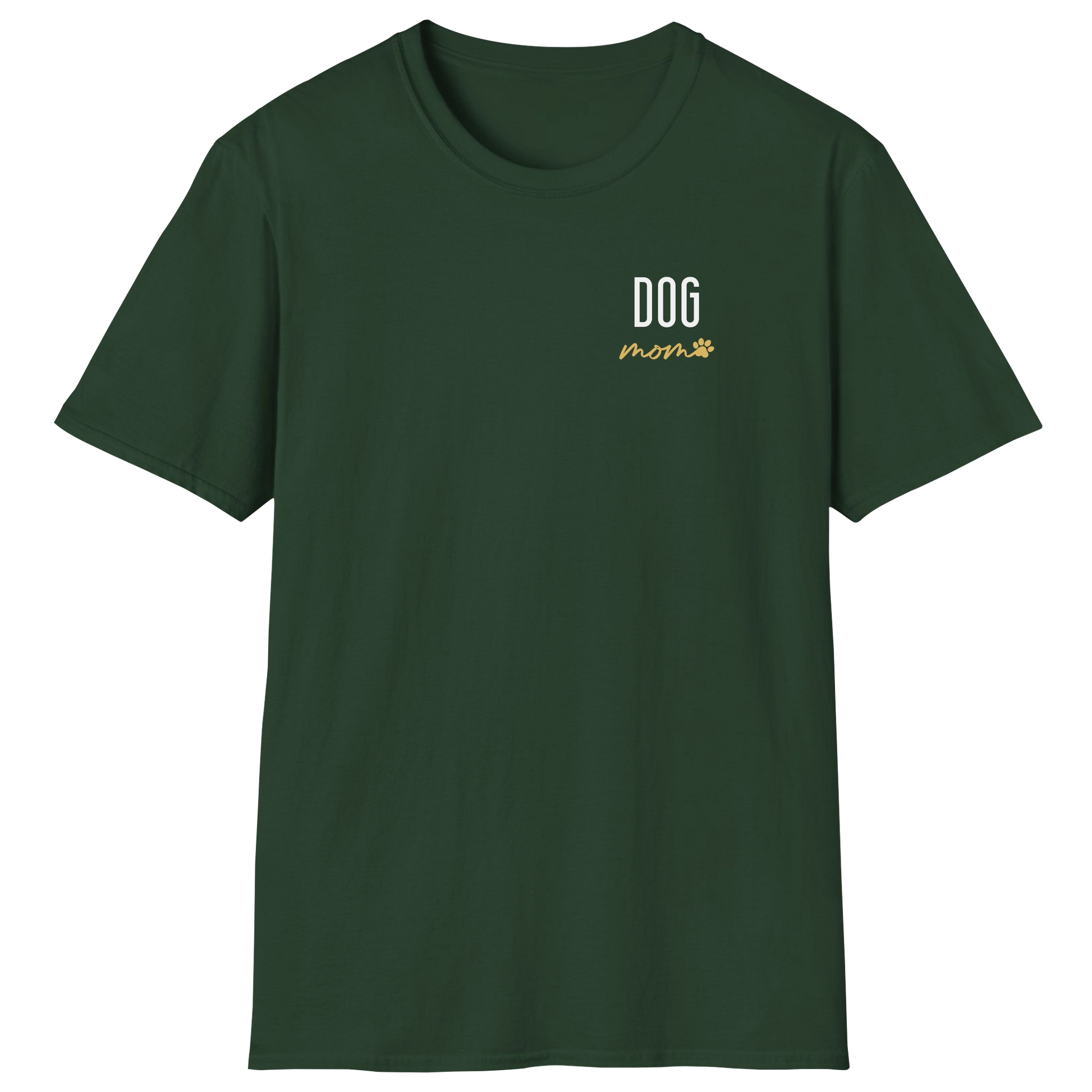 flatlay-dog_lover-mutt-minimalist_cursive_dog_mom-t_shirt-forest_green