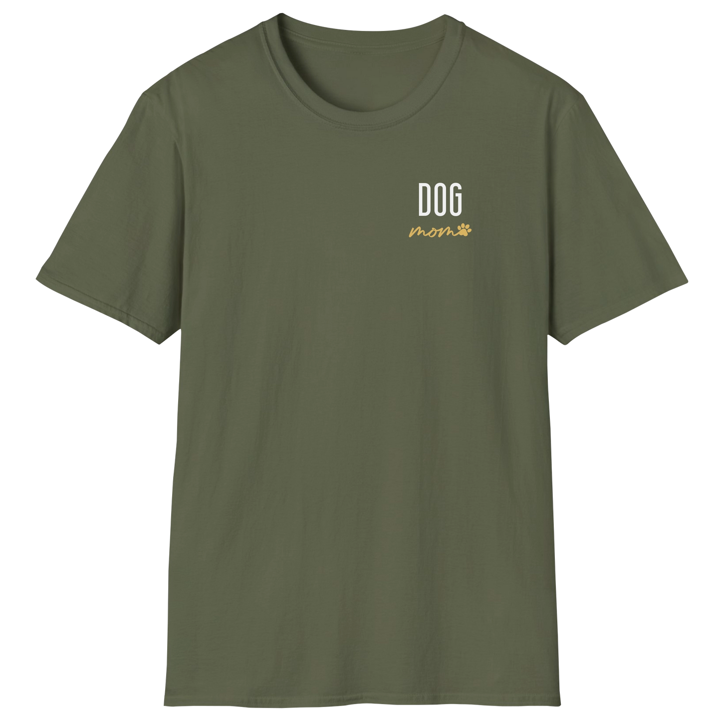 flatlay-dog_lover-mutt-minimalist_cursive_dog_mom-t_shirt-military_green