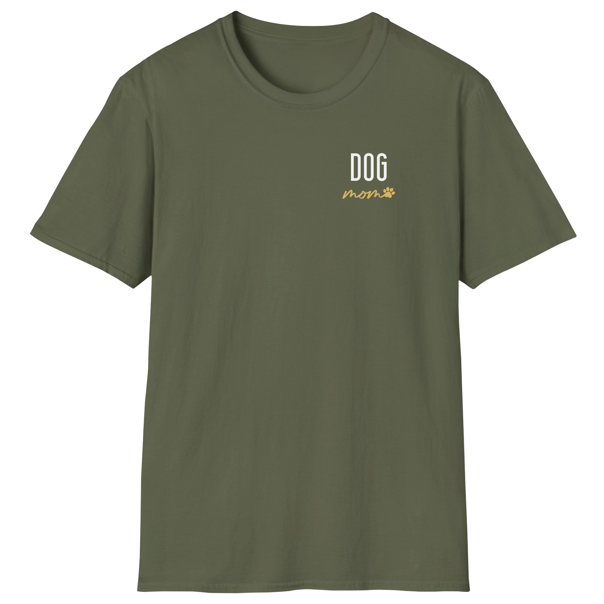 flatlay-dog_lover-mutt-minimalist_cursive_dog_mom-t_shirt-military_green