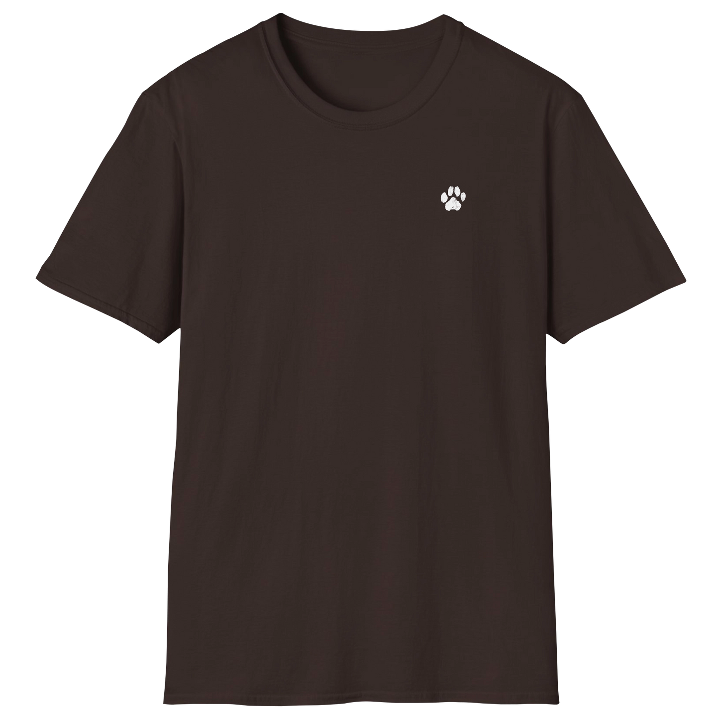flatlay-dog_lover-mutt-minimalist_distressed_paw-t_shirt-dark_chocolate