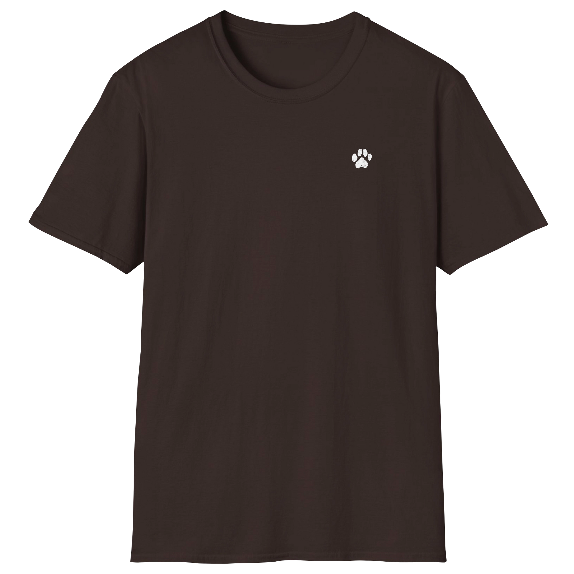 flatlay-dog_lover-mutt-minimalist_distressed_paw-t_shirt-dark_chocolate