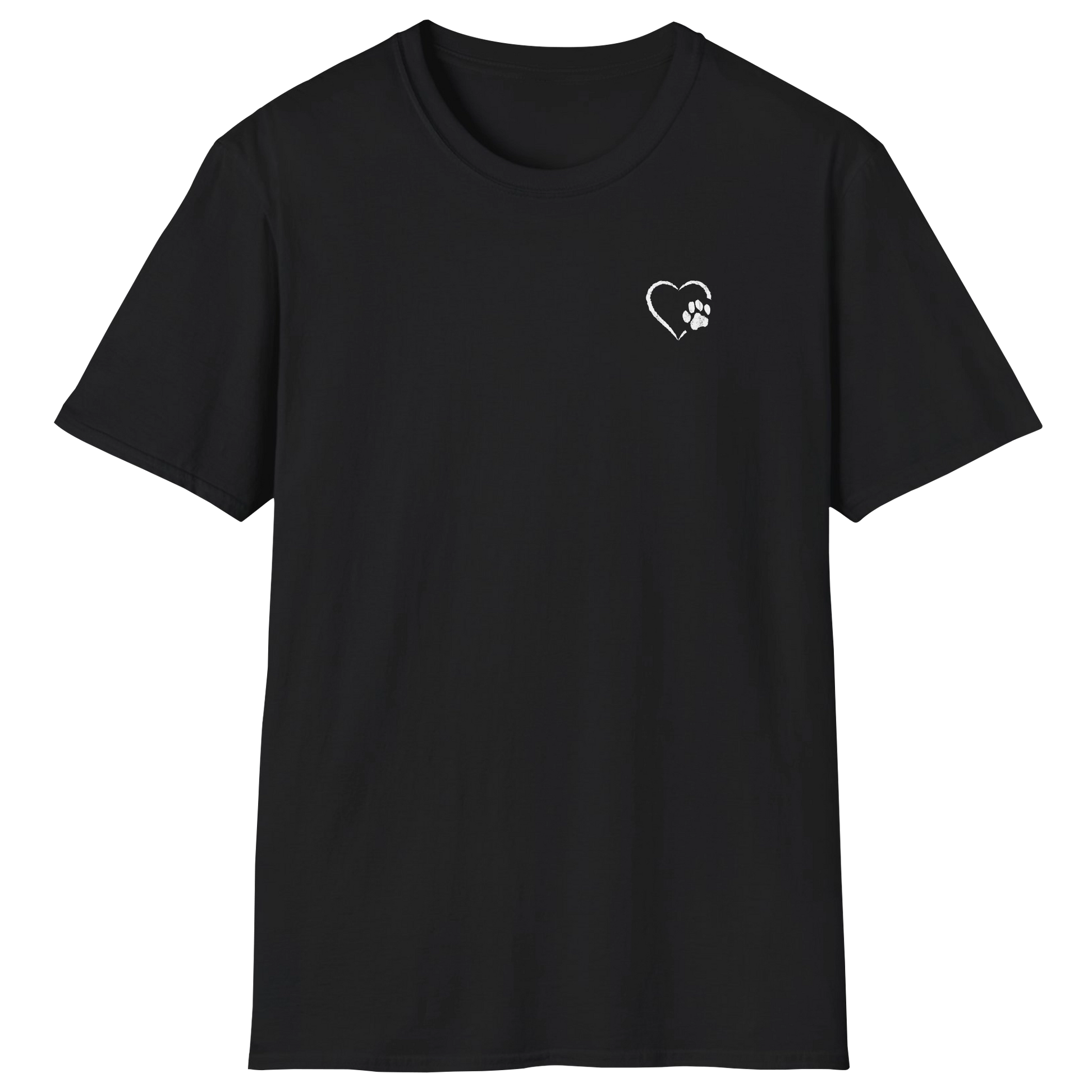 flatlay-dog_lover-mutt-minimalist_distressed_paw_and_heart-t_shirt-black
