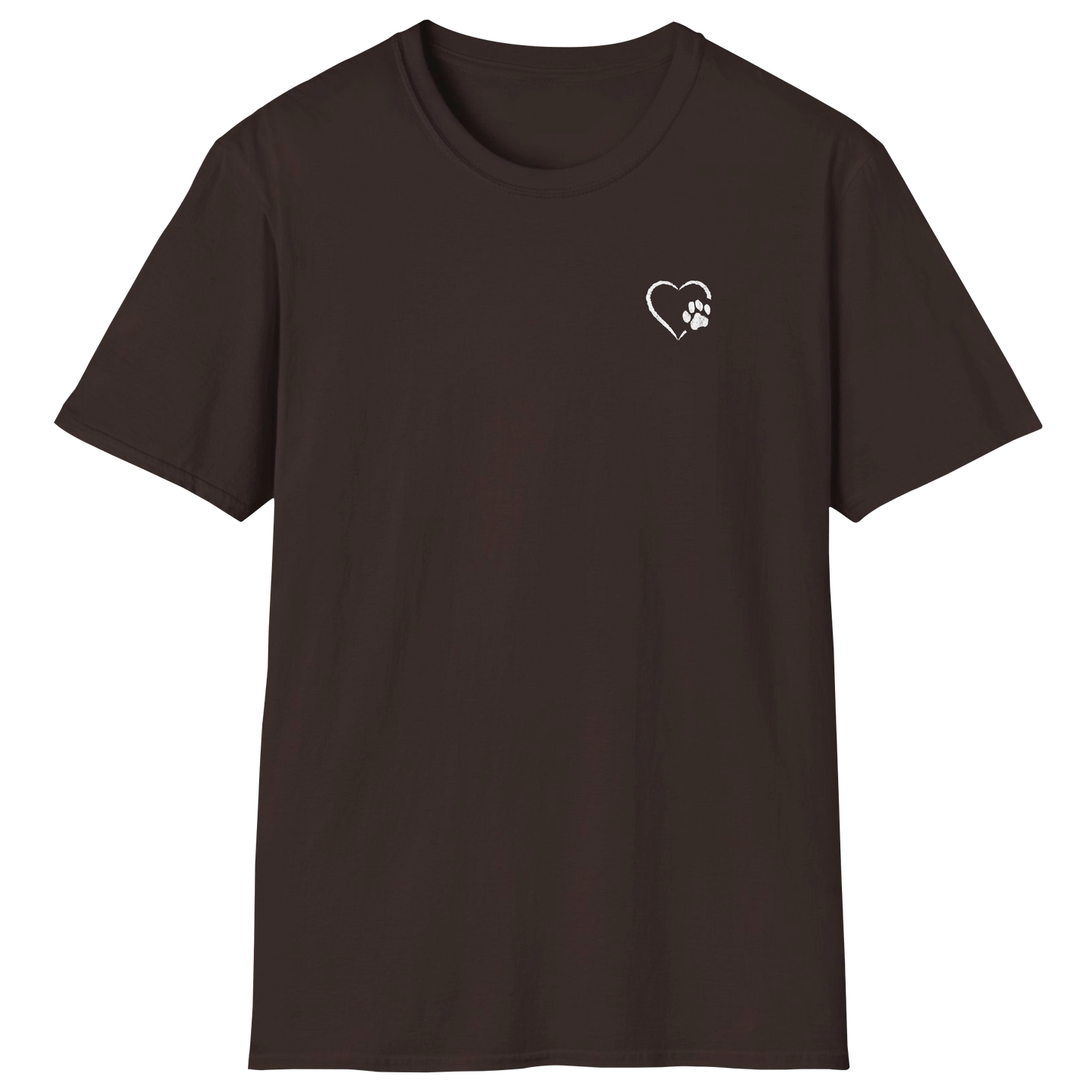 flatlay-dog_lover-mutt-minimalist_distressed_paw_and_heart-t_shirt-dark_chocolate