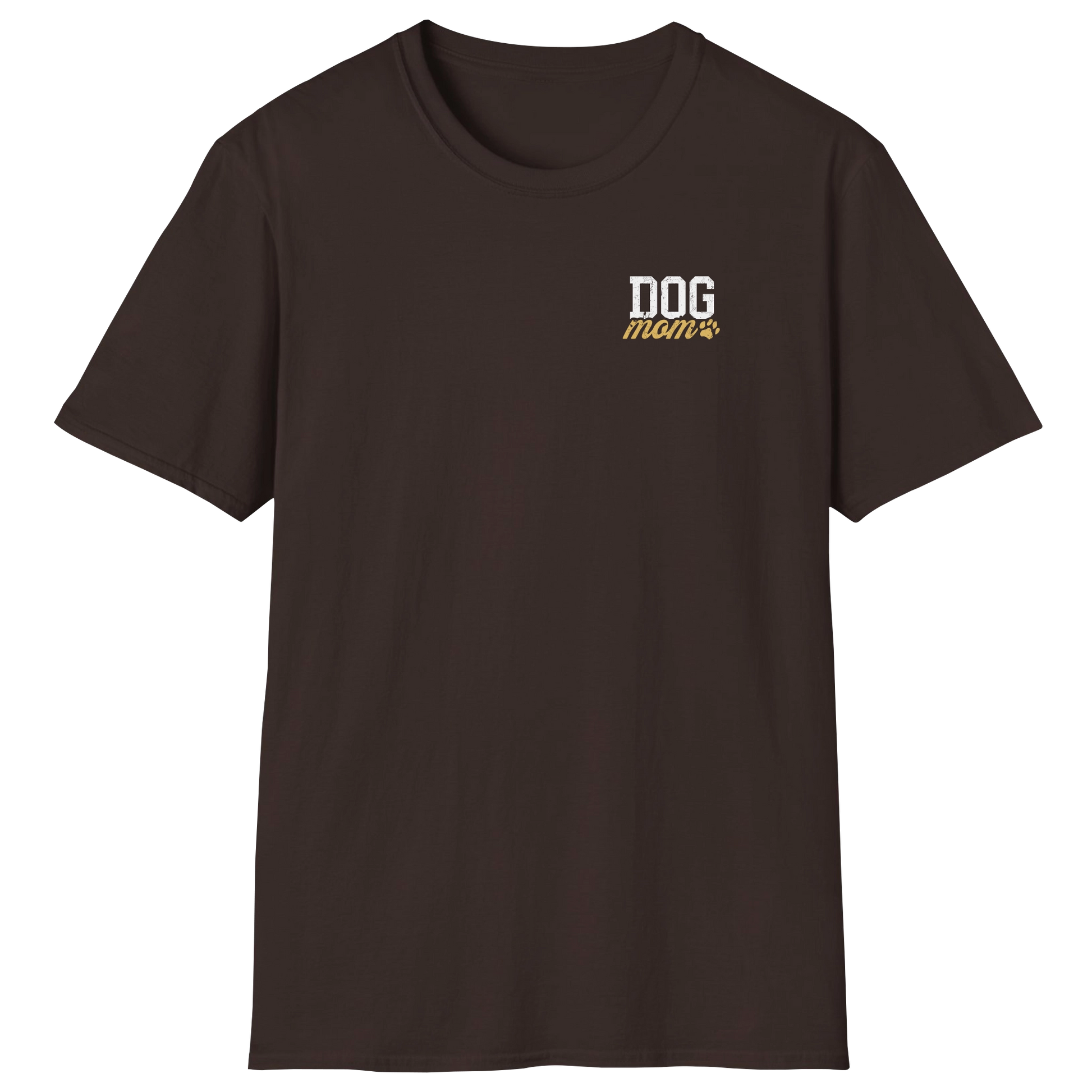 flatlay-dog_lover-mutt-minimalist_varsity_dog_mom-t_shirt-dark_chocolate