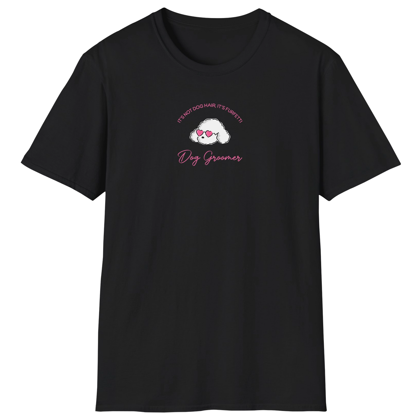 flatlay-dog_lover-poodle+standard-dog_groomer_furfetti_pink-t_shirt-black