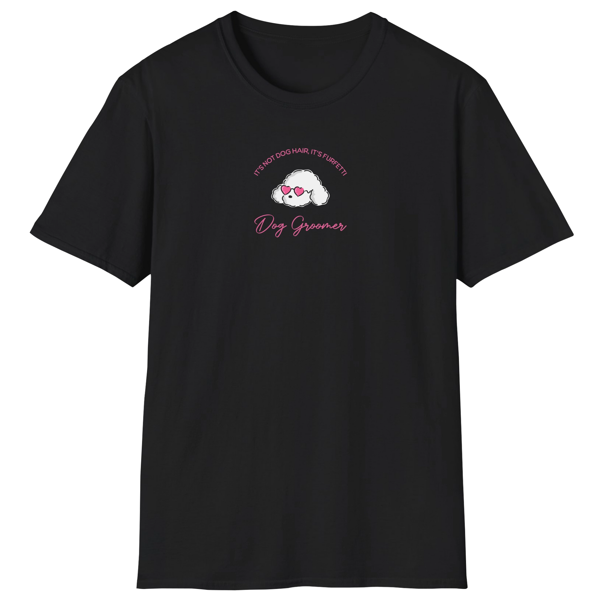 flatlay-dog_lover-poodle+standard-dog_groomer_furfetti_pink-t_shirt-black