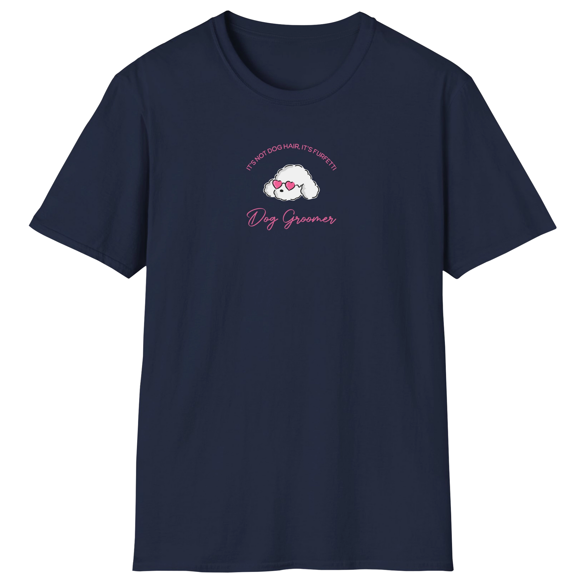 flatlay-dog_lover-poodle+standard-dog_groomer_furfetti_pink-t_shirt-navy