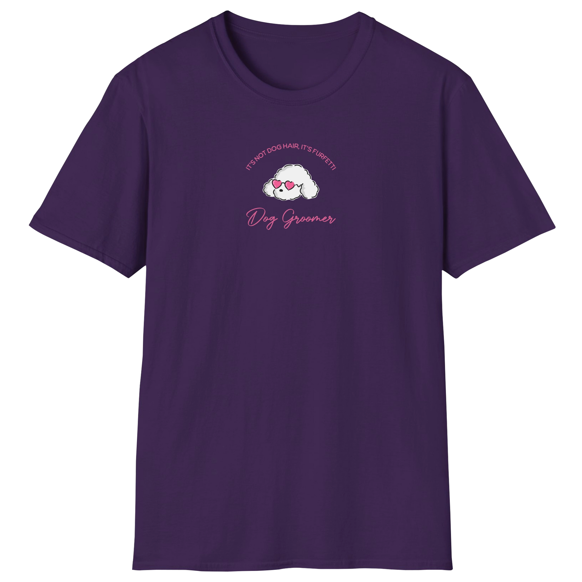 flatlay-dog_lover-poodle+standard-dog_groomer_furfetti_pink-t_shirt-purple