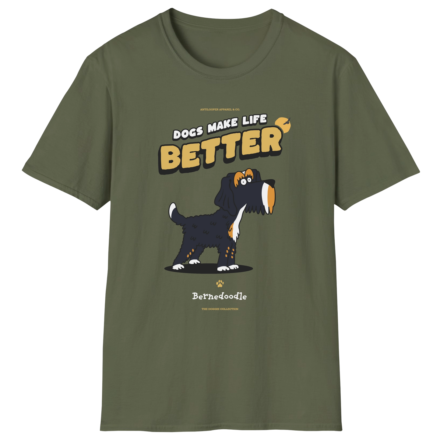 flatlay-doggie-bernedoodle-t_shirt-military_green
