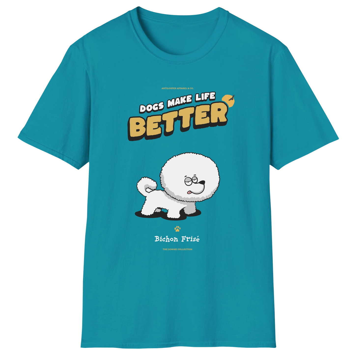 flatlay-doggie-bichon_frise-t_shirt-tropical_blue