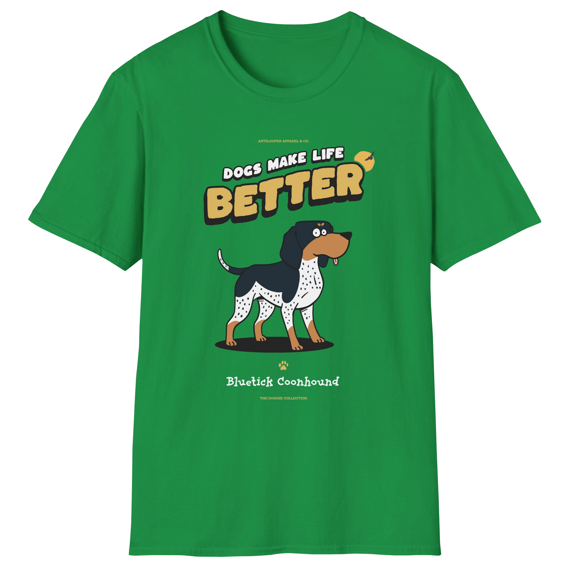 flatlay-doggie-bluetick_coonhound-t_shirt-irish_green