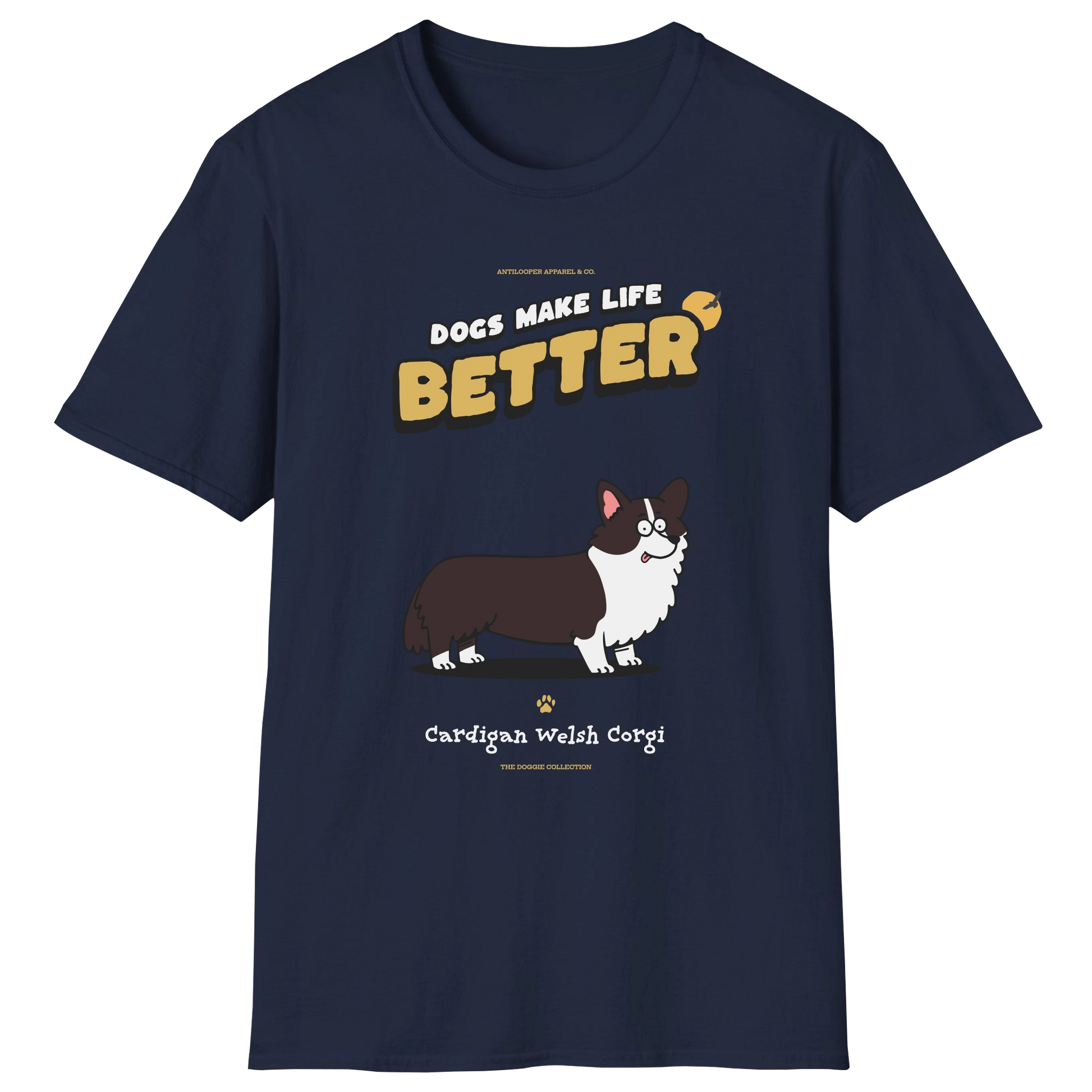 flatlay-doggie-cardigan_welsh_corgi-t_shirt-navy